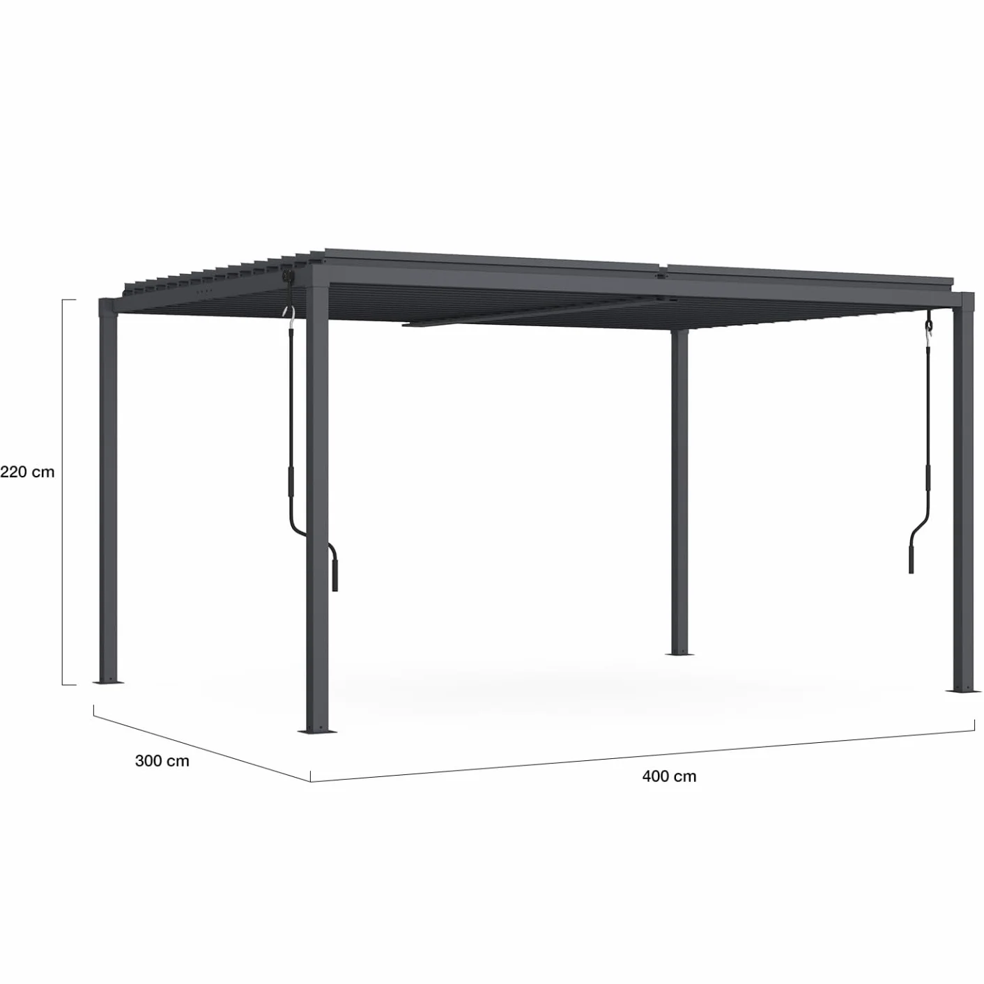 IDMarket - Pergola bioclimatique Lames orientables Acier 3x4 M Gris Anthracite