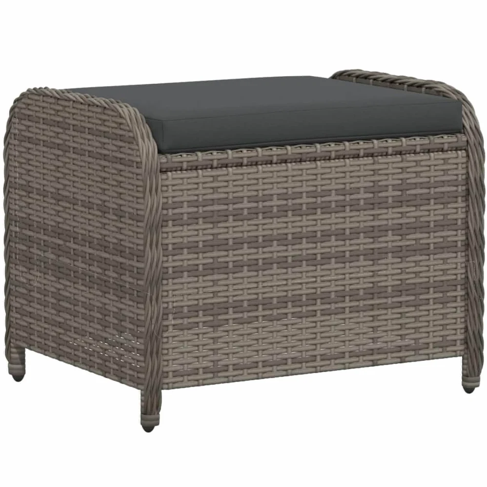 Générique Tabouret de Jardin avec Coussin Gris 58x46x46 cm résine tressée,Meubles,Mobilier de Jardin,Poufs d'extérieur,Gris,6 KG,365734
