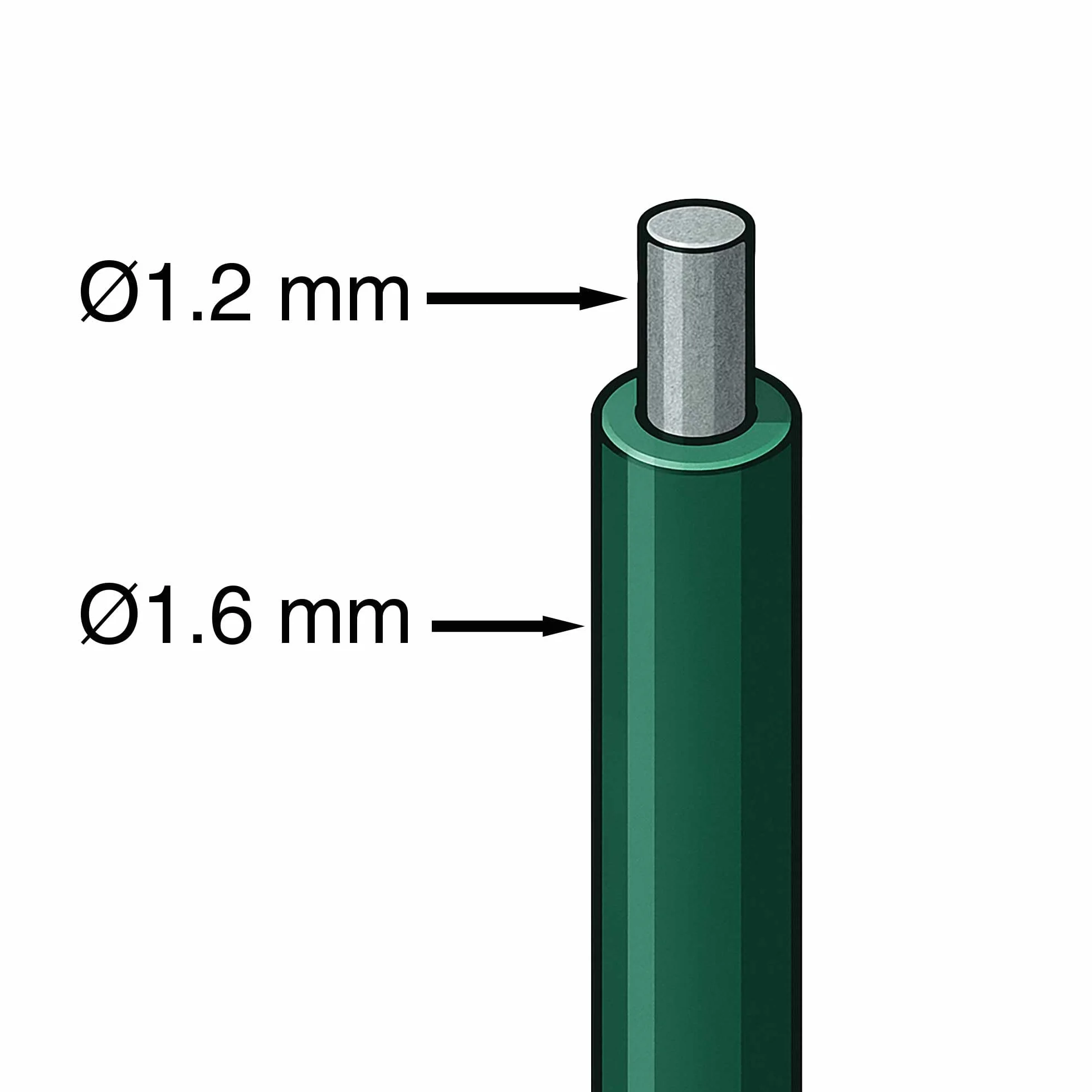 WERKA Pro Fil de Fer plastifié Vert avec Support, Bobine de 50 m, Section 1,2 x 1,6 mm, Parfait pour Fixation, Attache ou clôture au Jardin, offrant durabilité et flexibilité