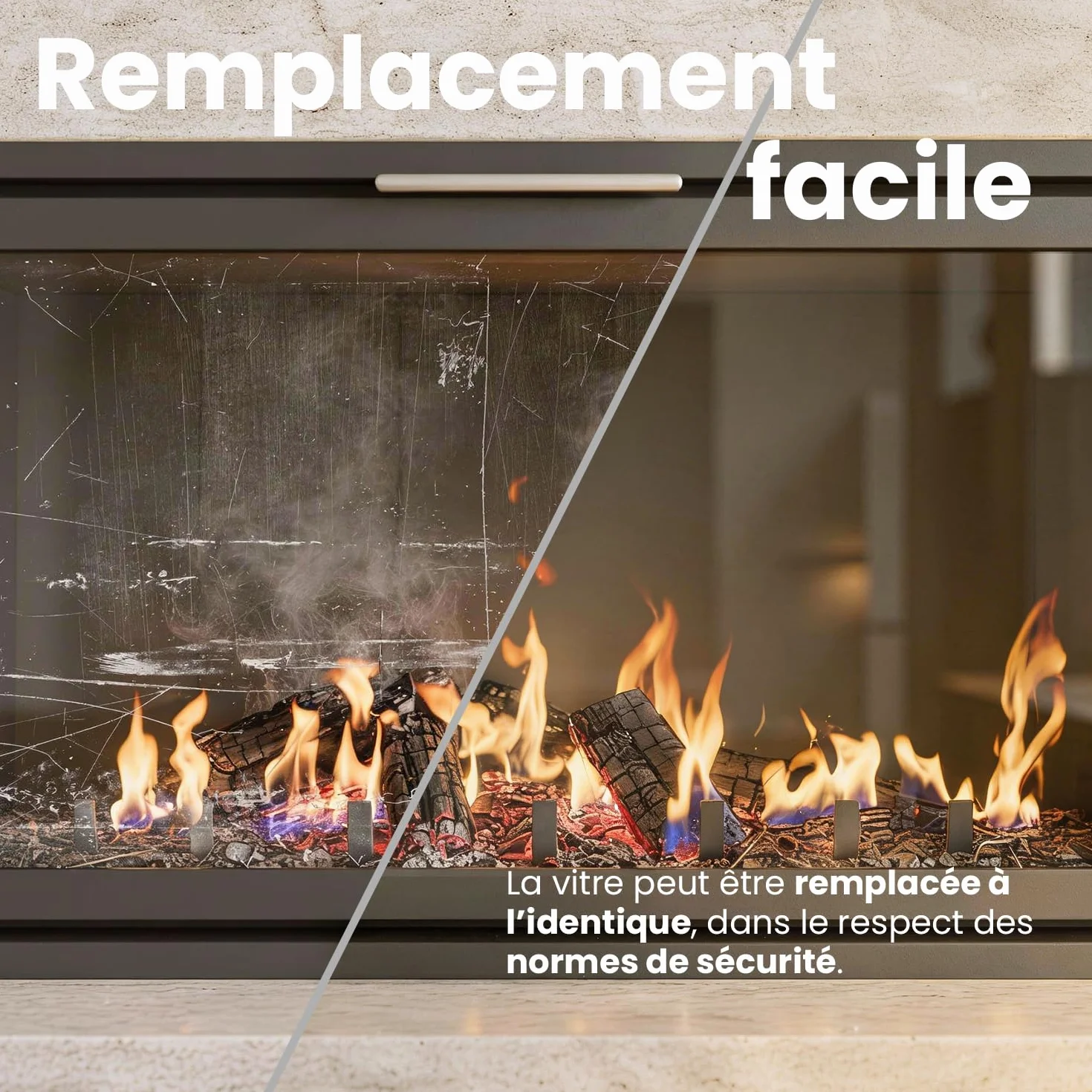 Invicta Chatel 361 x 271 x 4 mm Verre de Rechange Haute Température jusqu'à 800°C