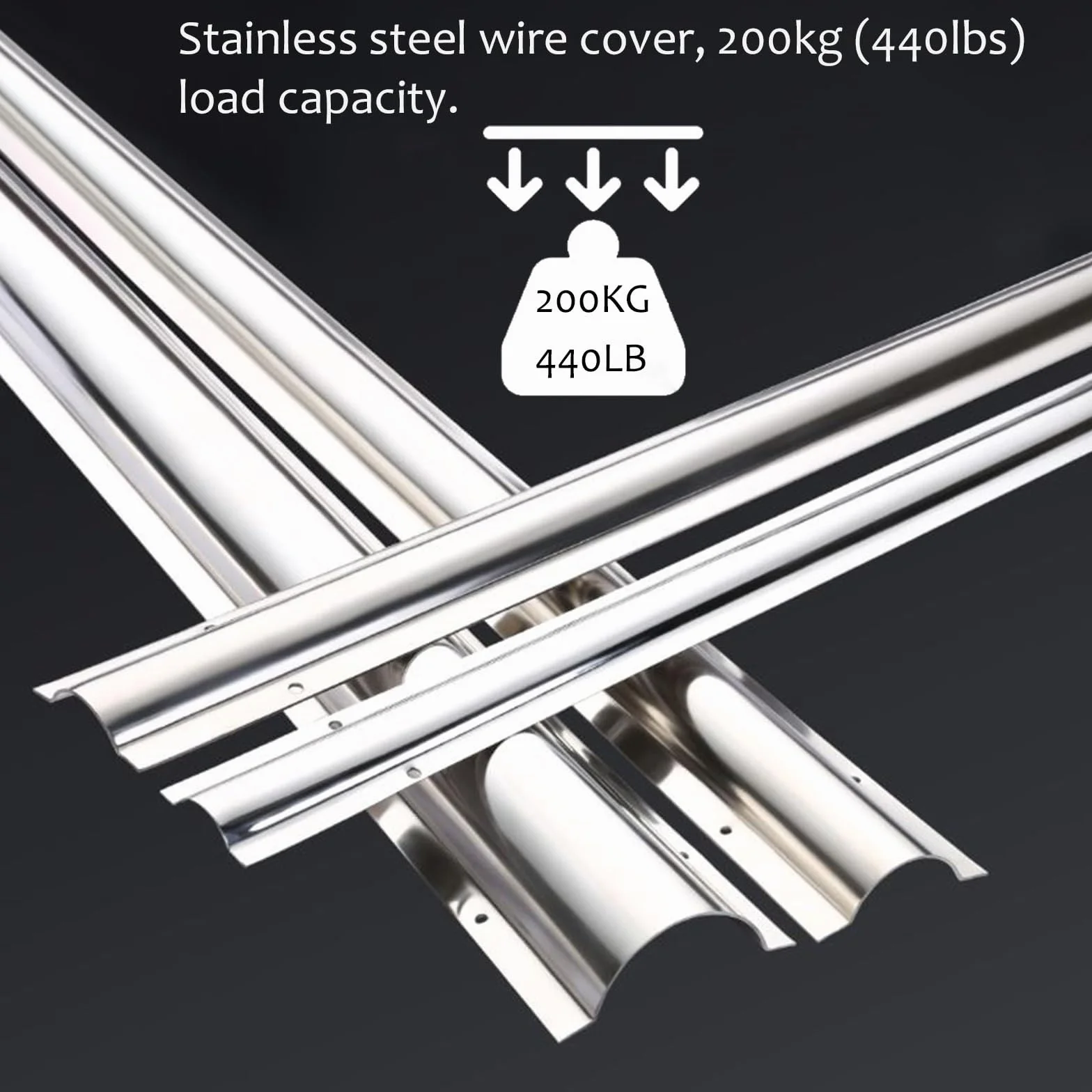 Goulotte électrique en acier inoxydable, couvercle de câble métallique 40mm 3 pièces