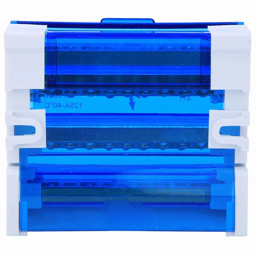 Répartiteur Tétrapolaire Din Rail 4 Niveaux Monophasé Boîte de Distribution 411 Terminal Block