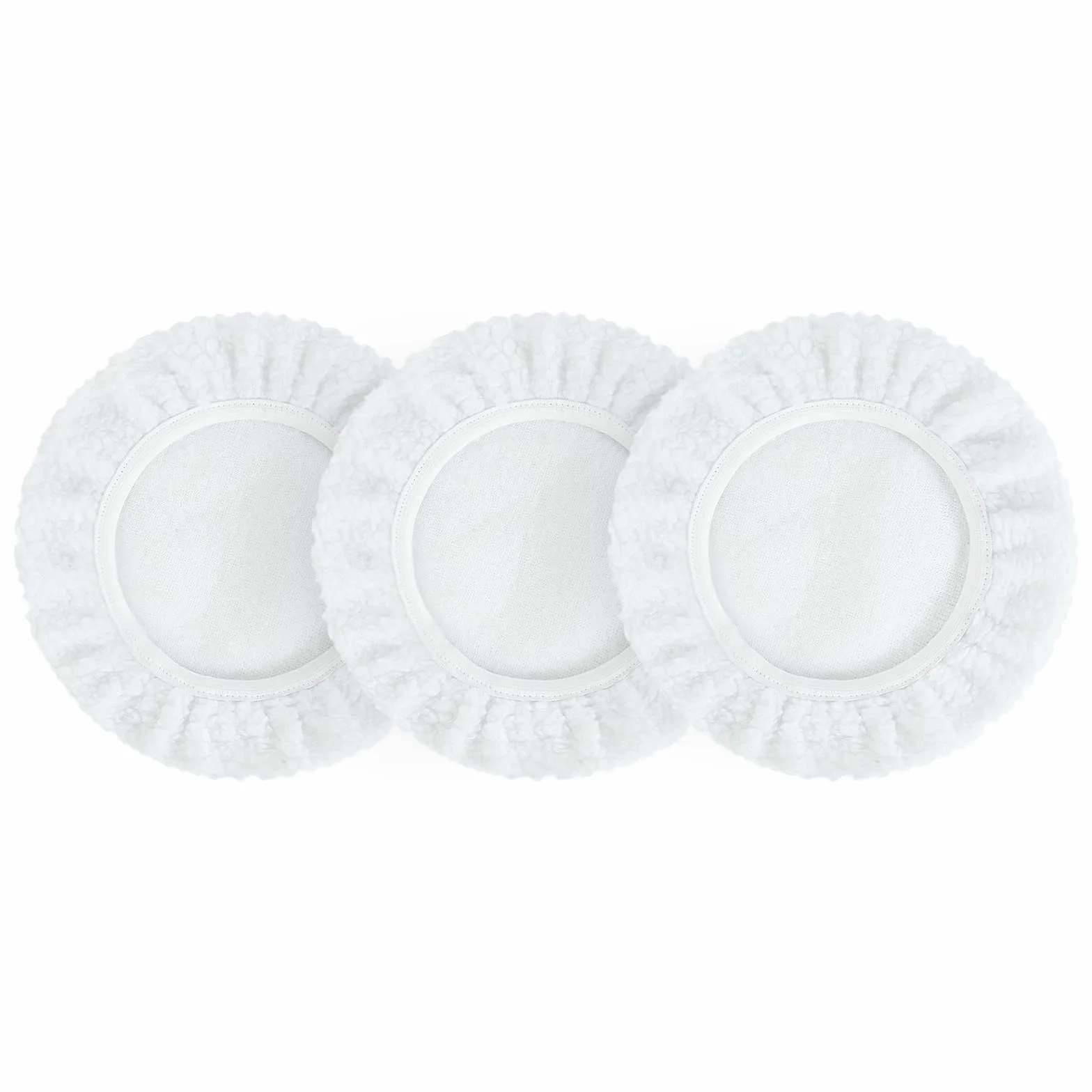 Flintronic Lot de 3 Tampons de Polissage en Laine D'agneau Ø 225 mm Système auto-agrippant
