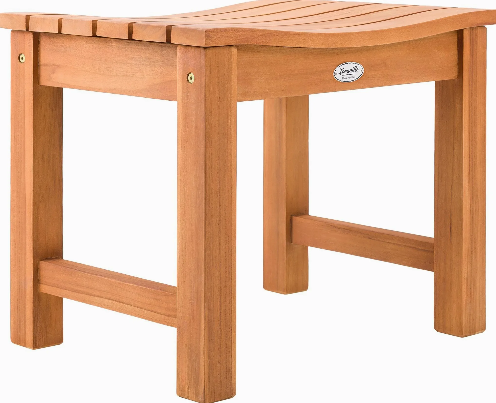 CLP Tabouret en Teck d'extérieur résistant aux intempéries Bibury, Pouf et Repose-Pied en Un, Durable pour Le Jardin, Couleur:Teck