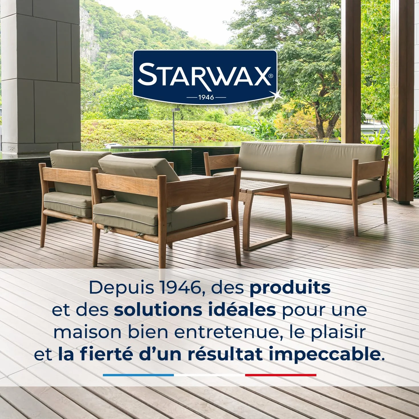 STARWAX Saturateur Haute Protection Teck 5L pour Bois Extérieurs