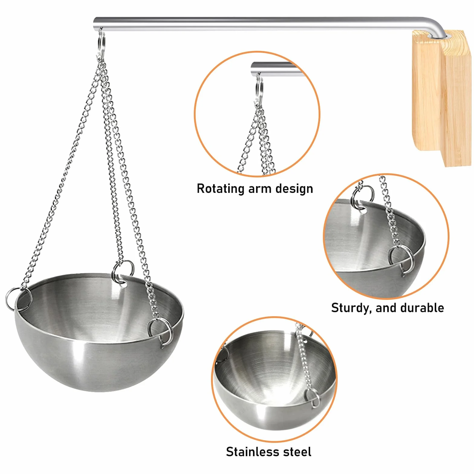 Bordeag Bol D'arôme Sauna 12cm Acier Inoxydable Huile Essentielle Accessoire Sauna Spa