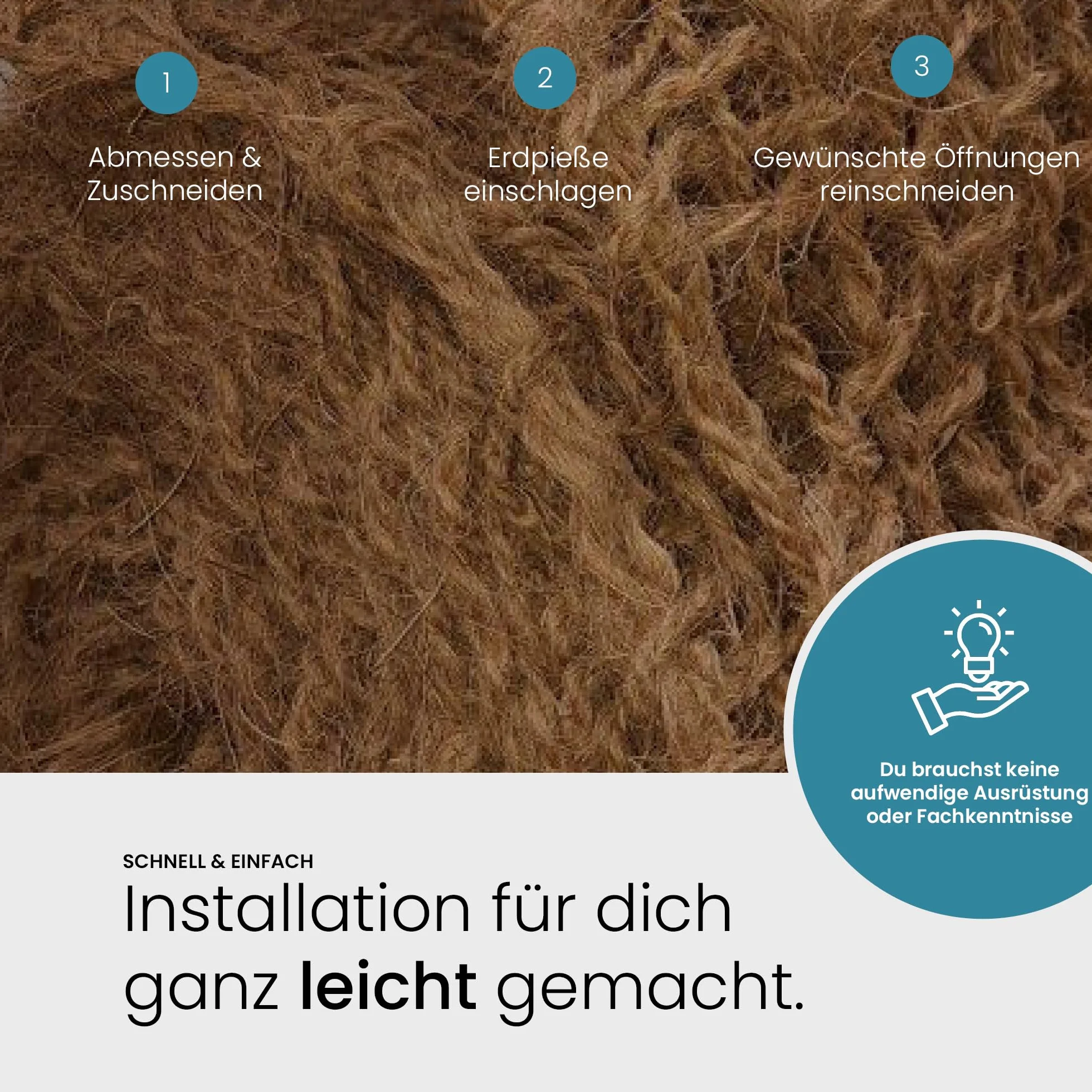 Tapis de remblai en coco 700 g/m² 1 m de large 25 m