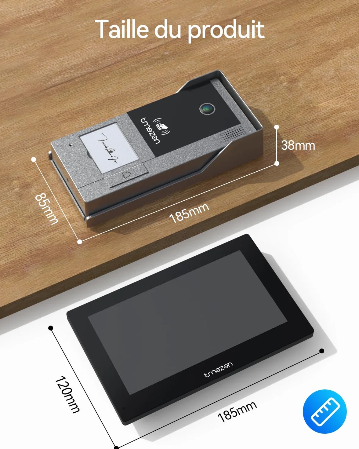 TMEZON M790 Visiophone Connecté Interphone Vidéo Filaire IP 7" Écran Tactile 1080P Sonnette Caméra Vision Nocturne