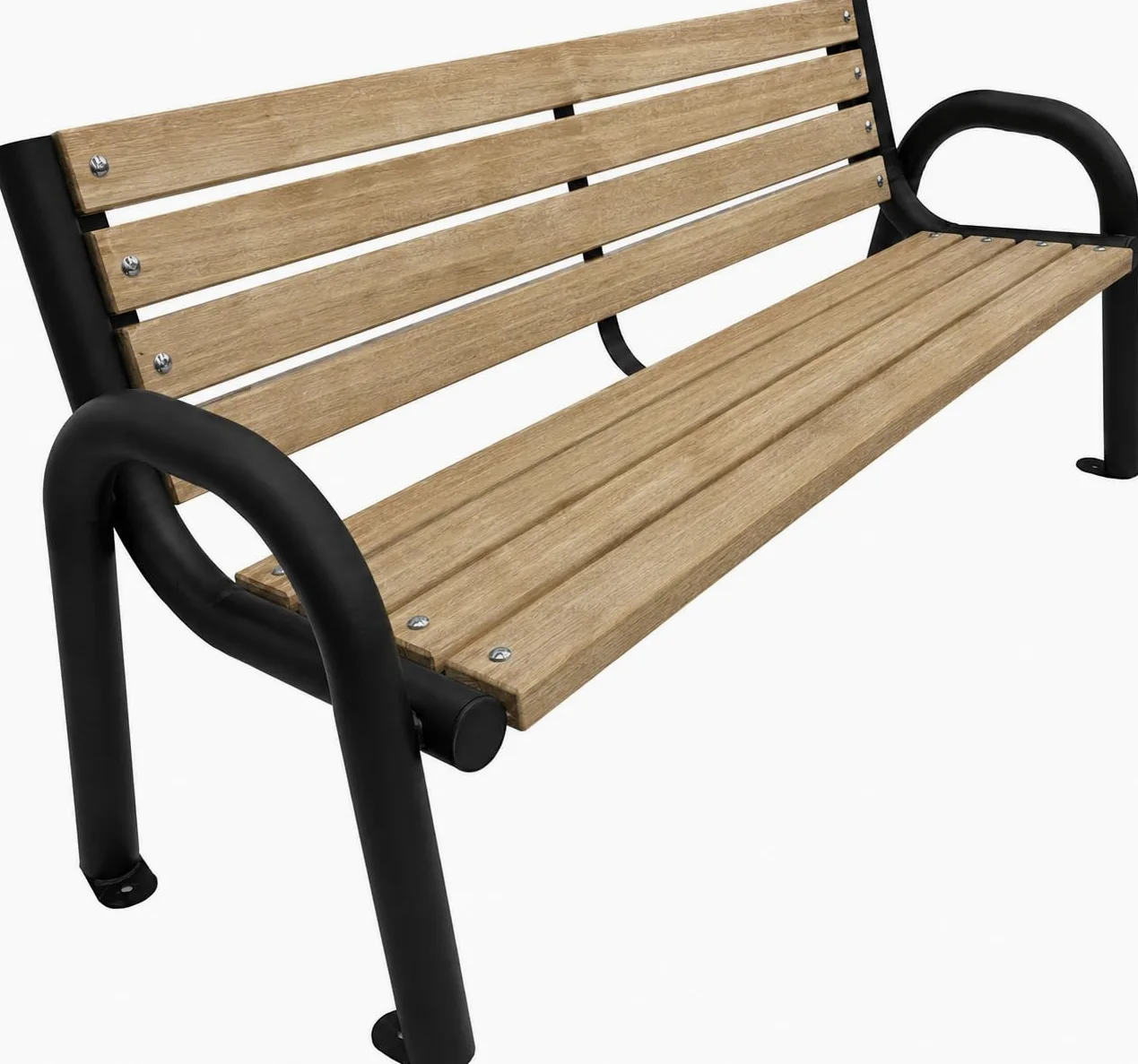 Banc de Jardin Extérieur en Bois - Banquette pour Parc, Devant Le Bureau - Chêne Clair, 125cm de Longueur Totale