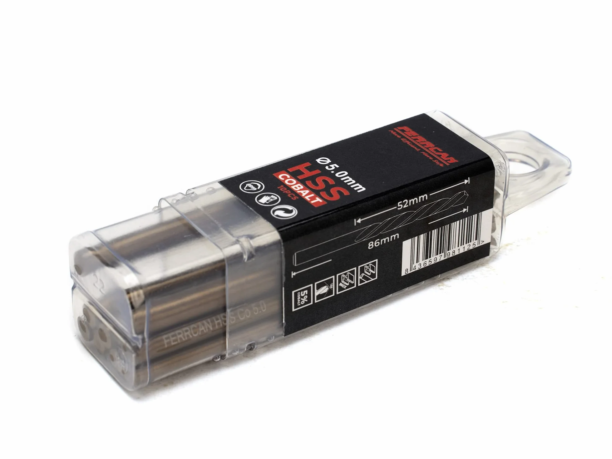 Forets métal HSS DIN338 M35 5% cobalt 5mm perçage inox acier 10 pièces