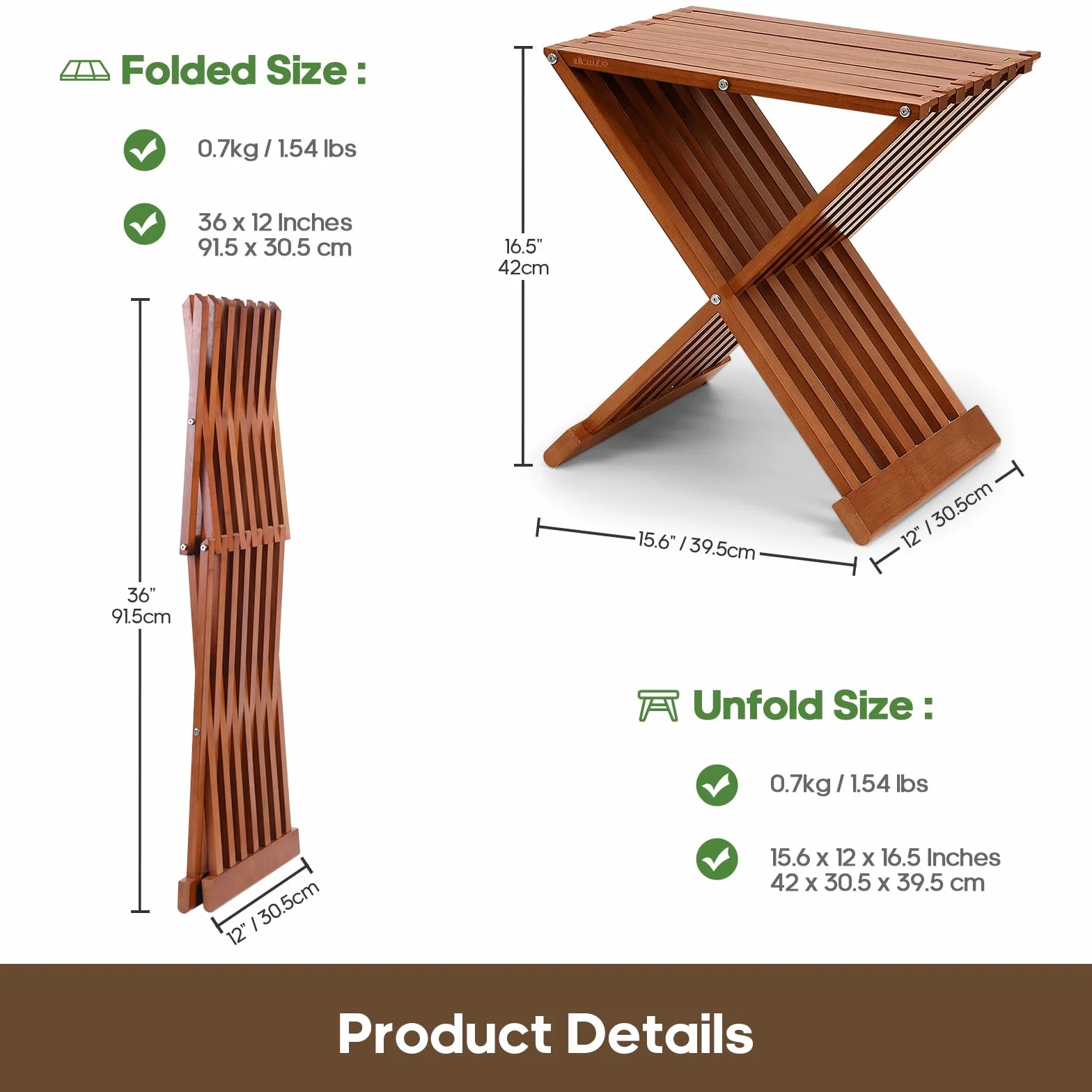 WILLOWYBE Chaise de sauna en bois