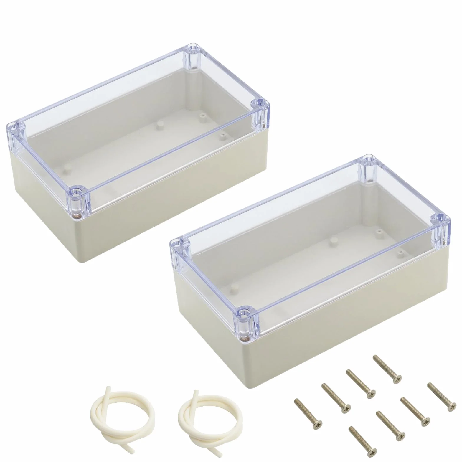 Boîte de dérivation IP65 étanche plastique couvercle transparent 158x90x60 mm Lot de 2
