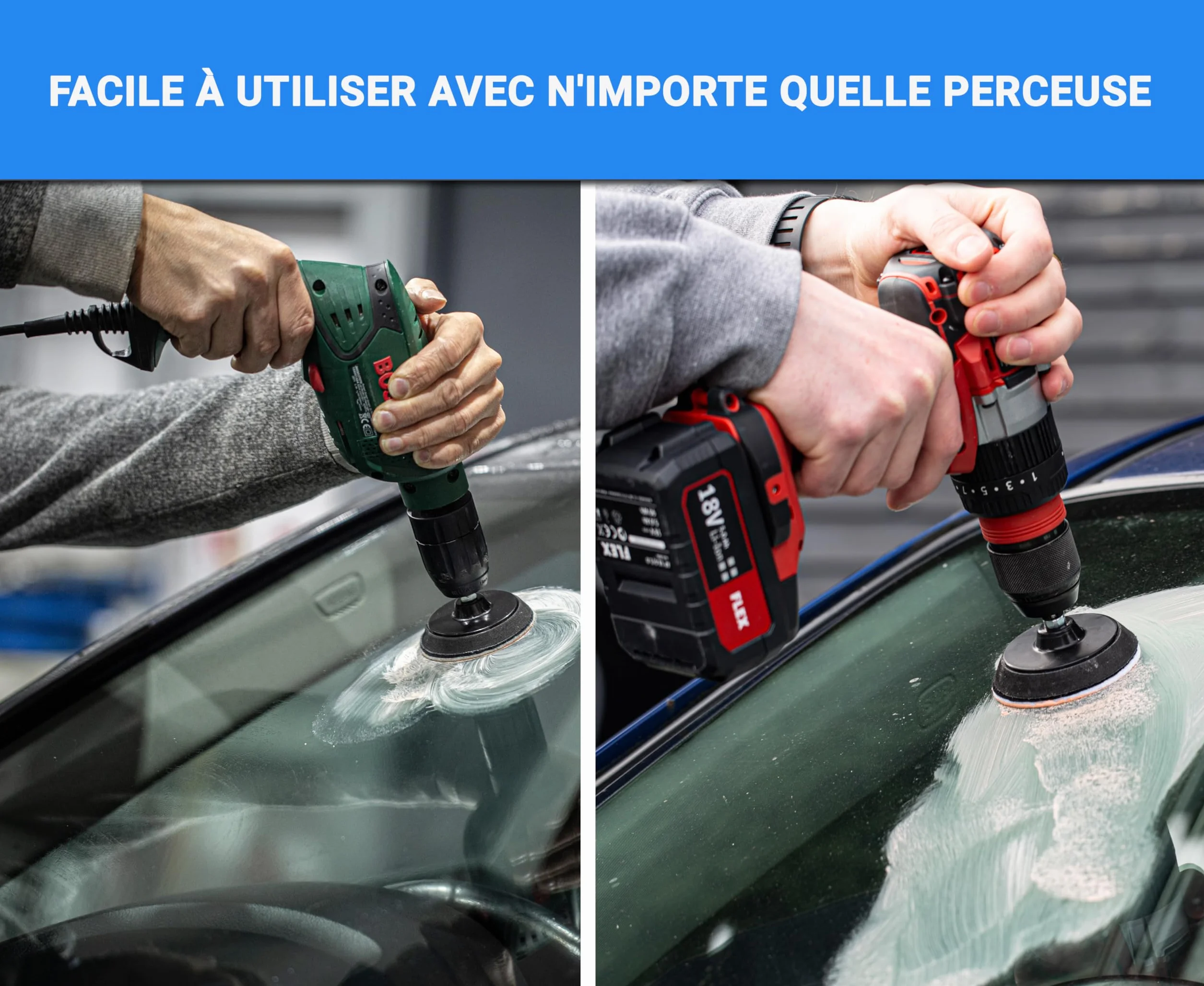 Patin de support auto-agrippant 75 mm pour perceuse Glass Polish