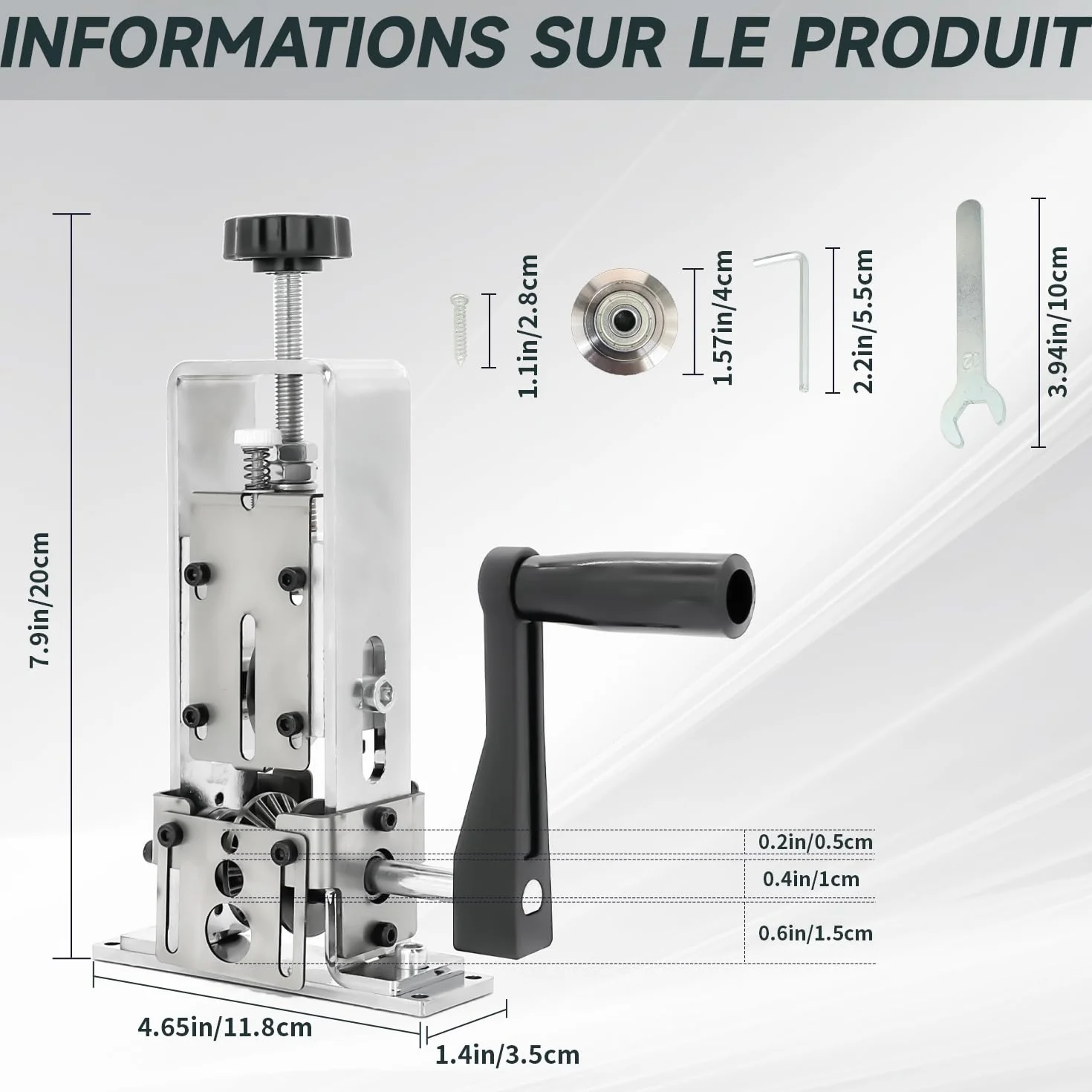 Dénudeur de câble électrique 1-25mm pince à dénuder avec manivelle ou perceuse