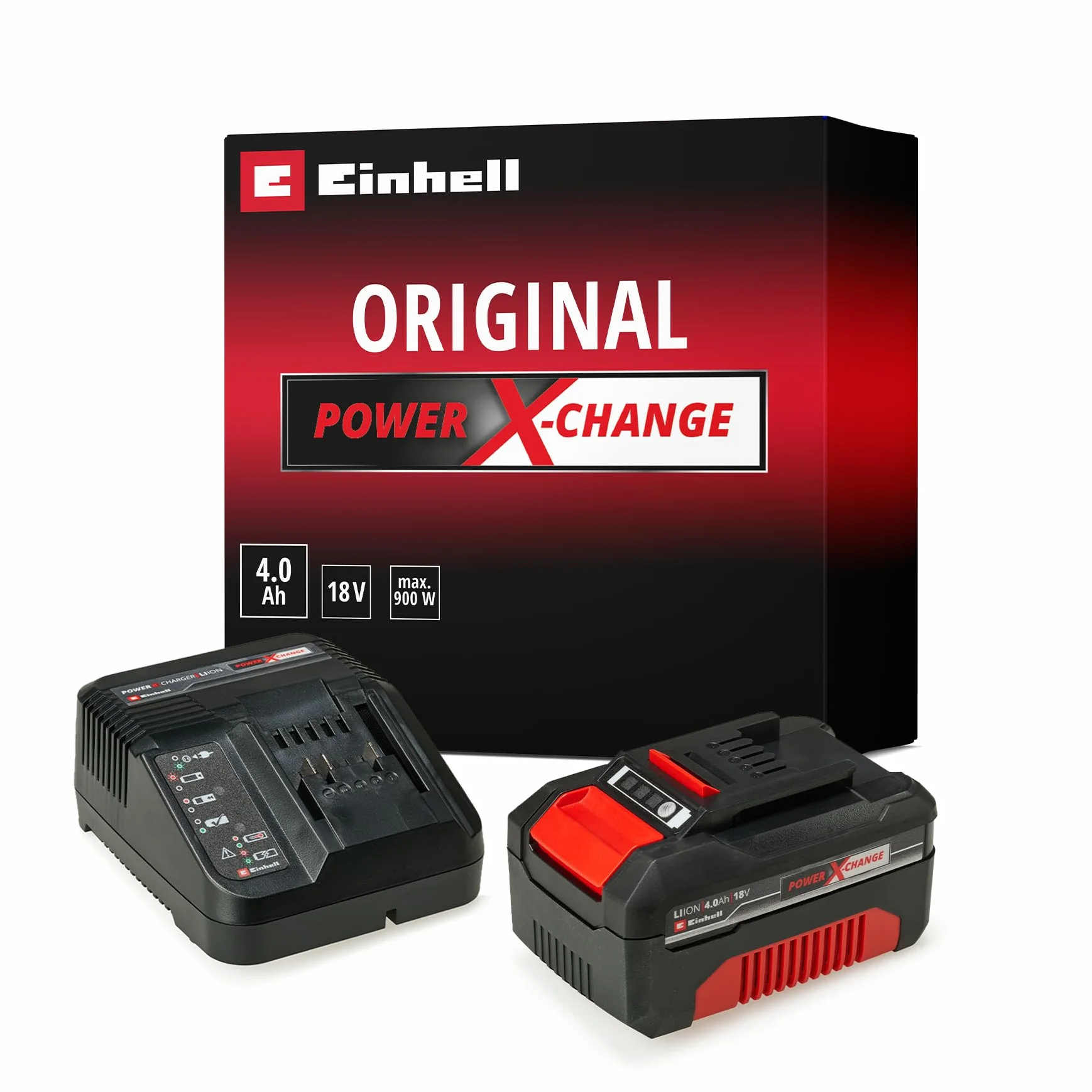 Einhell Power X-Change Starter Kit 4,0 Ah 18V Lithium-Ion Batterie + Chargeur