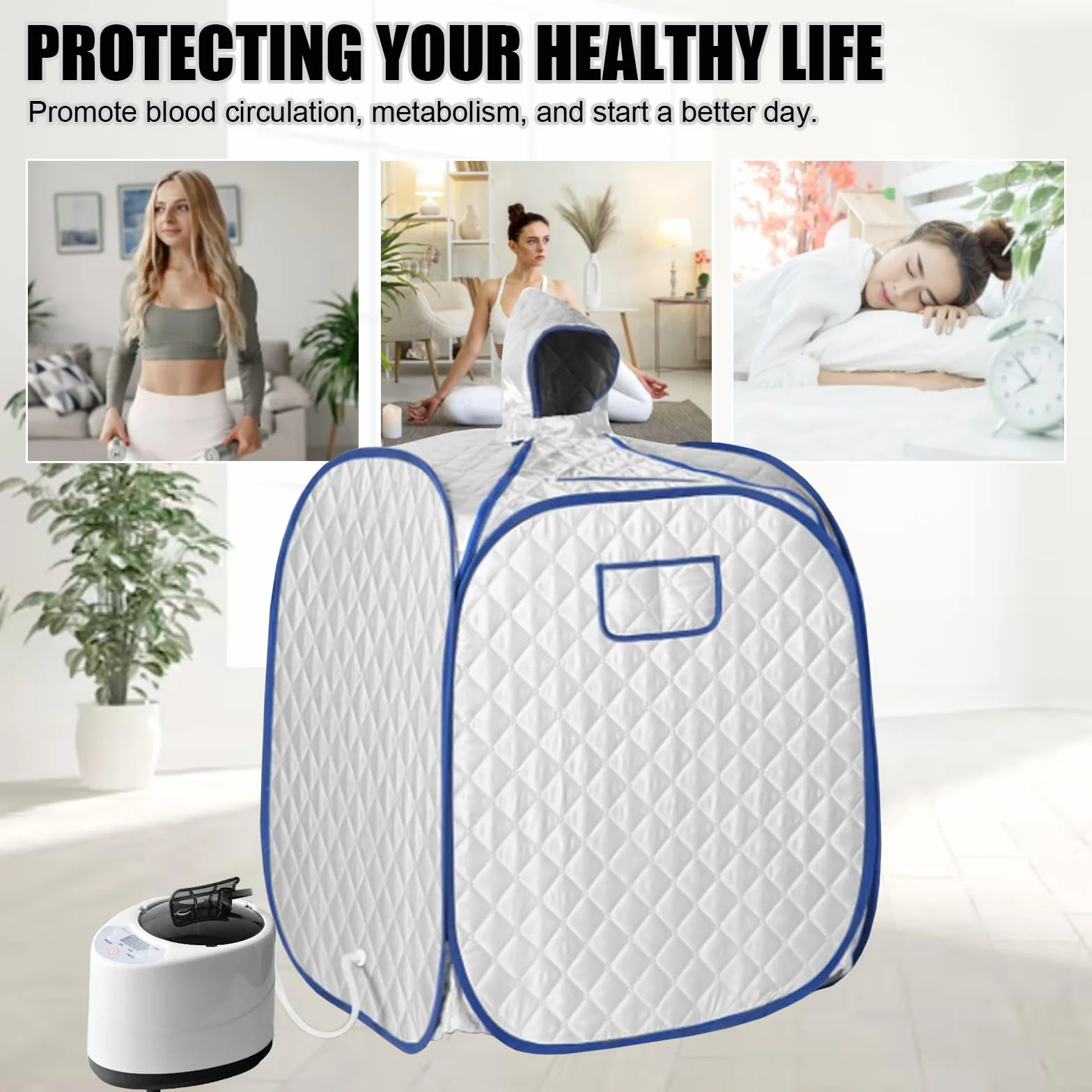 Générateur de Vapeur pour Sauna Portable 1000W avec Télécommande