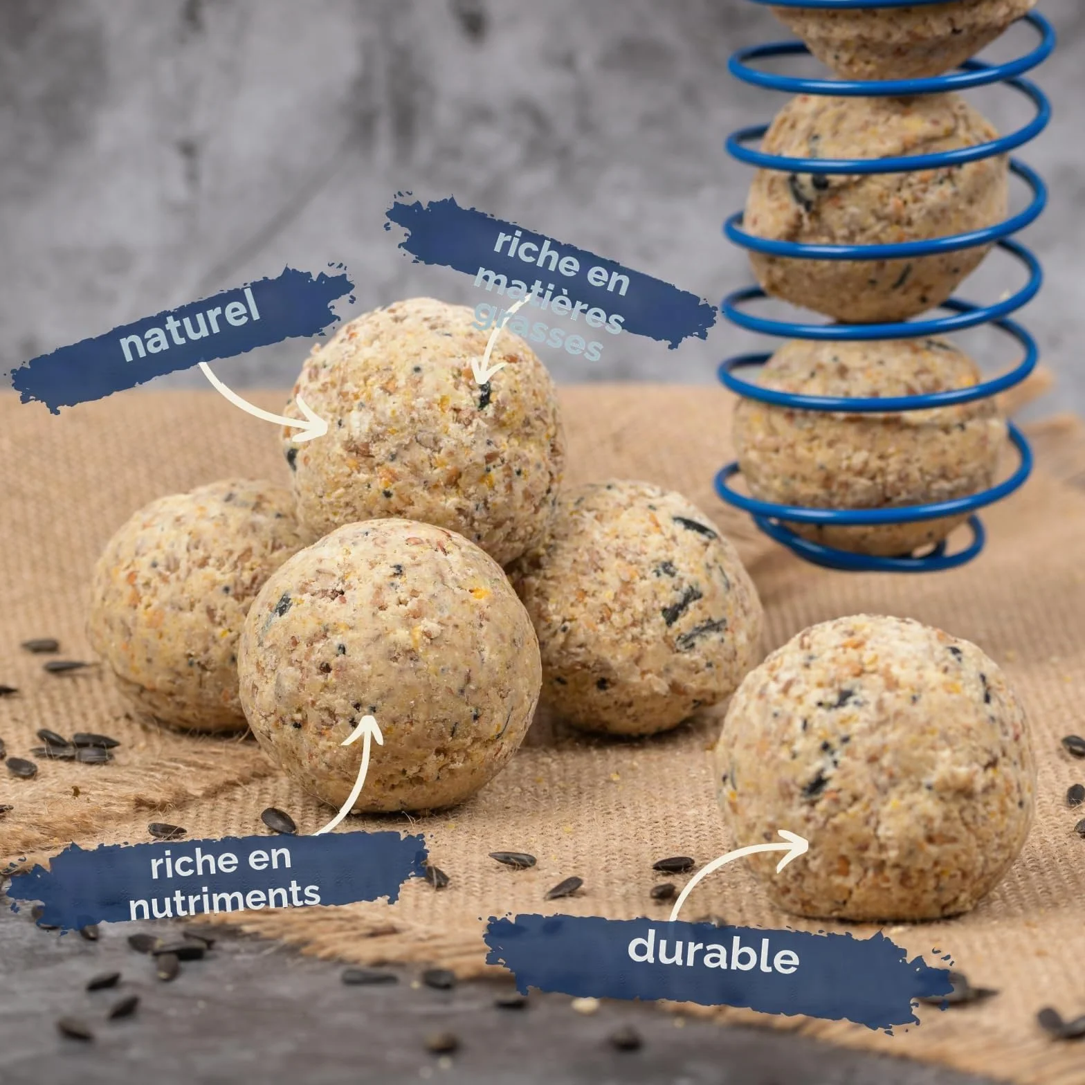 Lyra Pet® Boulettes de mésanges sans Filet 200 x 90 g Nourriture pour Oiseaux Riche en minéraux Gras & Nutritif