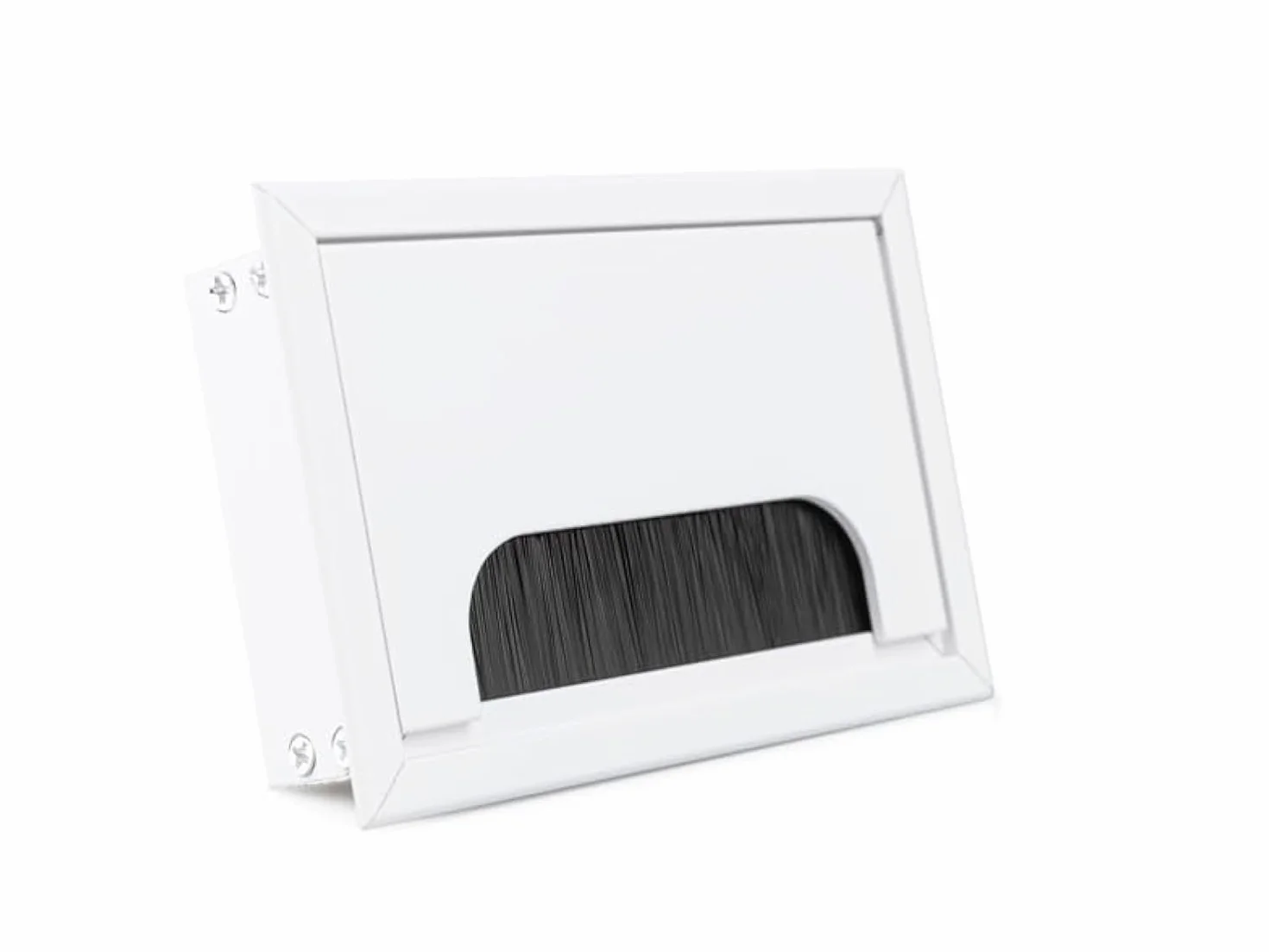 Couvercle Passe Cable Rectangulaire Cache Brossé pour Bureau 80 x 120 mm Blanc Aluminium