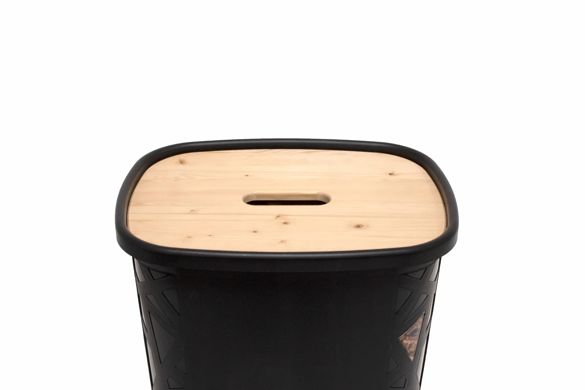 EDA Coffre à Granulés de Bois XL Noir 45kg