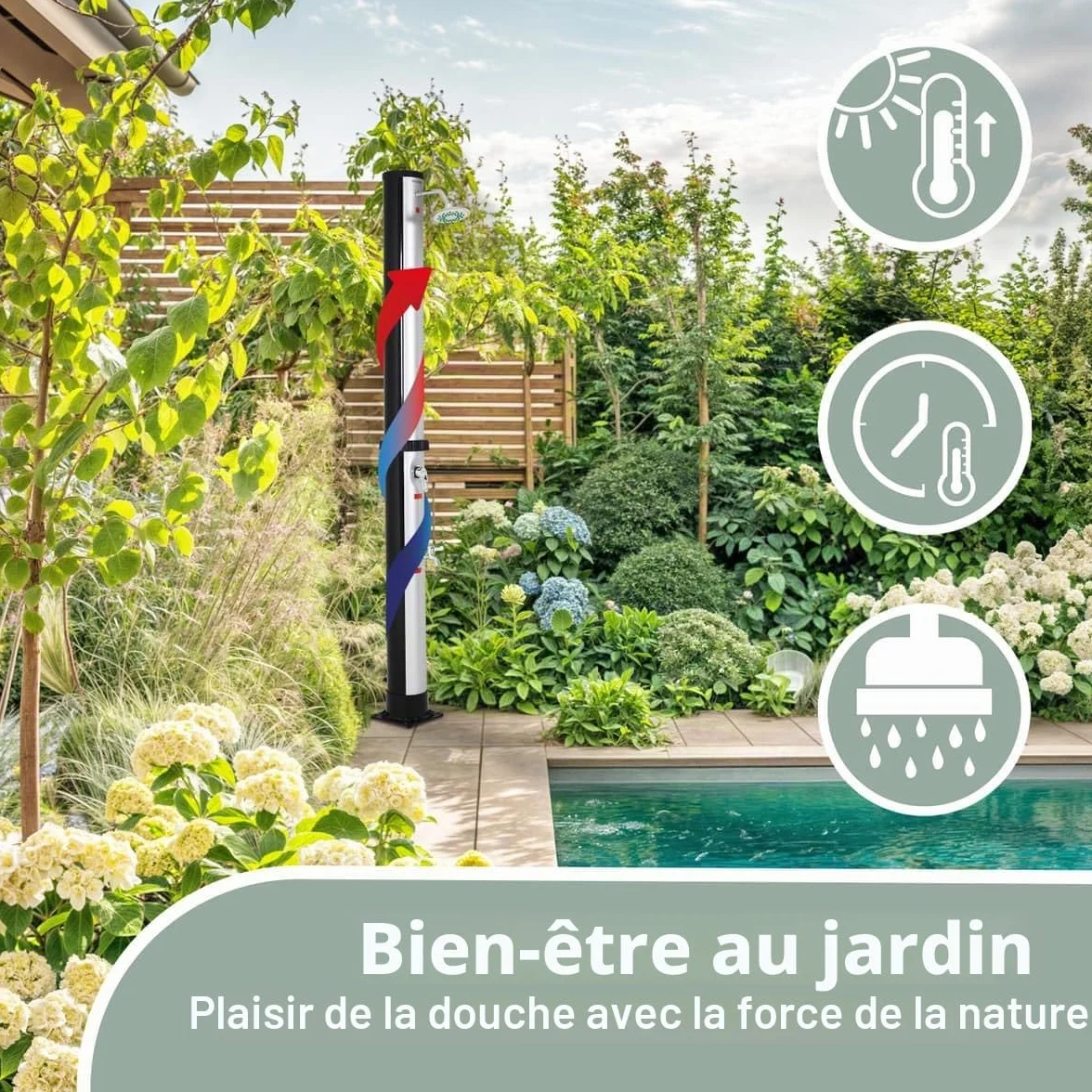 Monzana Douche de Jardin Solaire 35 L Douche Camping Piscine Plage