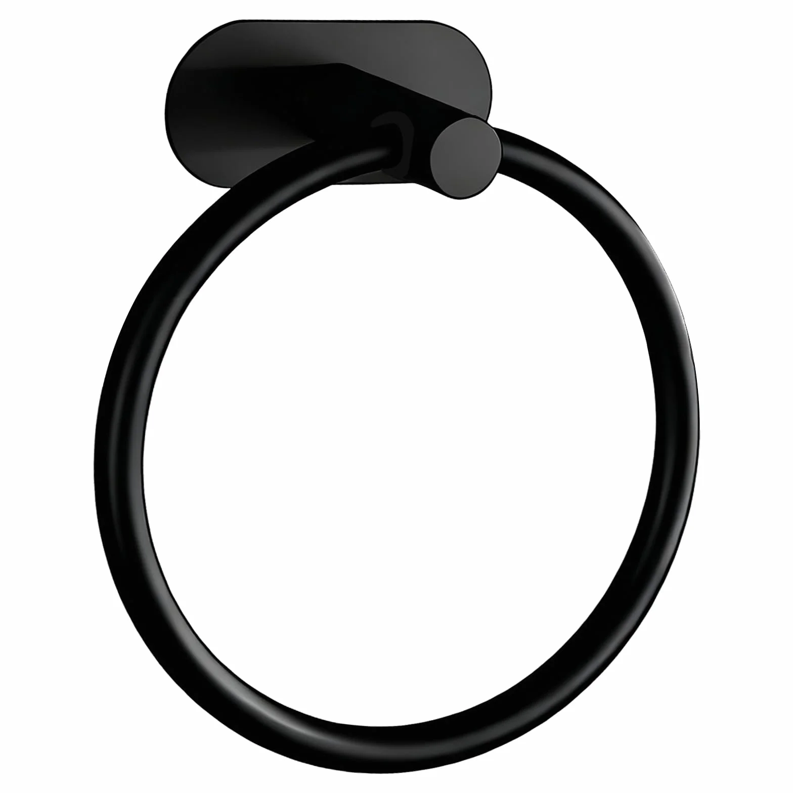 Anneau porte-serviettes en acier inoxydable 304 - Montage mural rond - Noir