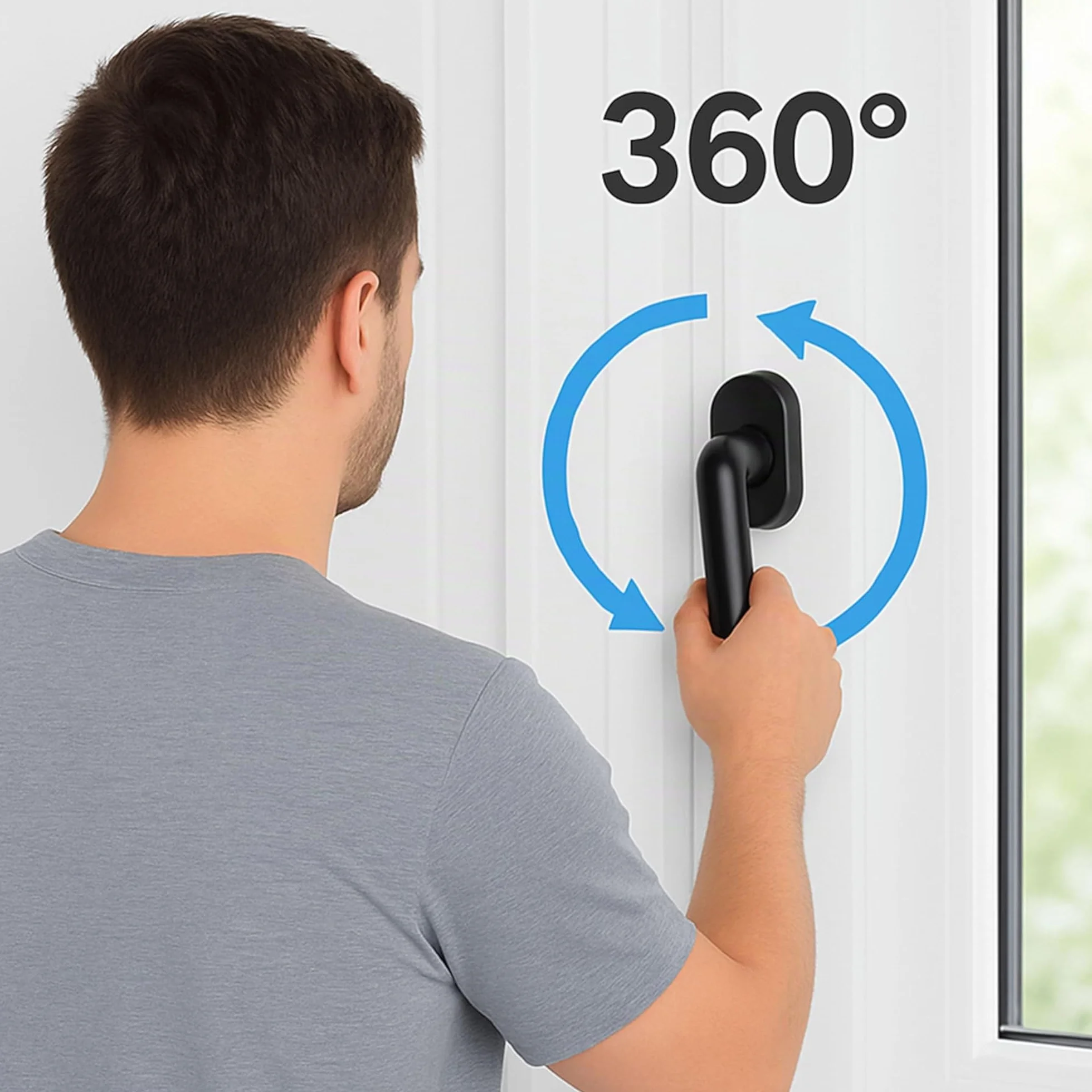 Poignée de fenêtre blanche 360 degrés pour porte fenêtre