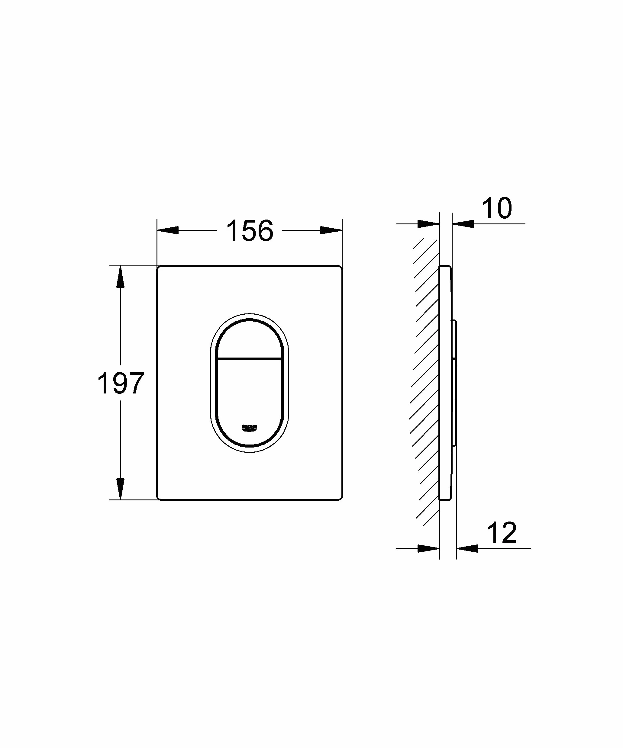 Grohe Arena Cosmopolitan Plaque de commande WC Verticale Blanc Alpin 38844SH0
