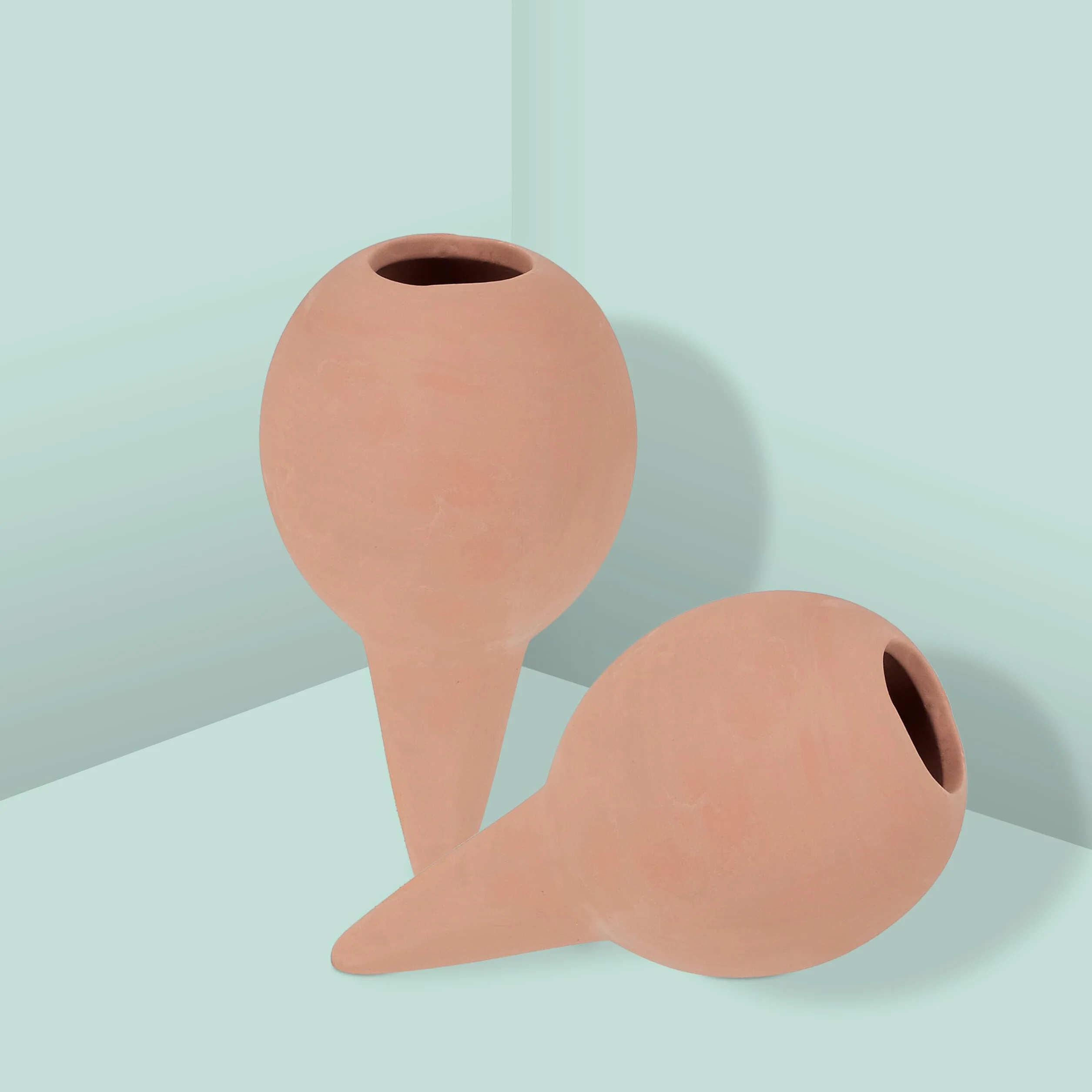 Relaxdays Arrosage en Terre Cuite, lot Pratique de 6, pour intérieur et extérieur, H x D : 11,5 x 6 cm, Marron