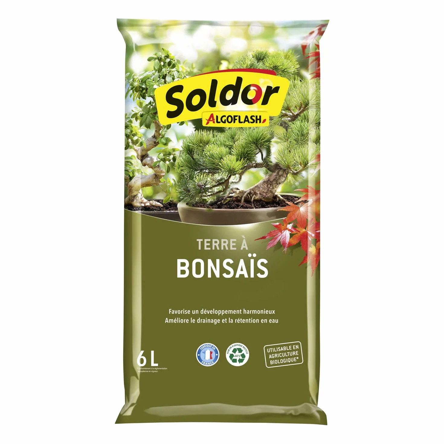 Algoflash Terre à Bonsaïs, UAB, Prêt à l'Emploi, Fabriqué en France, 6 L, TBONZ6