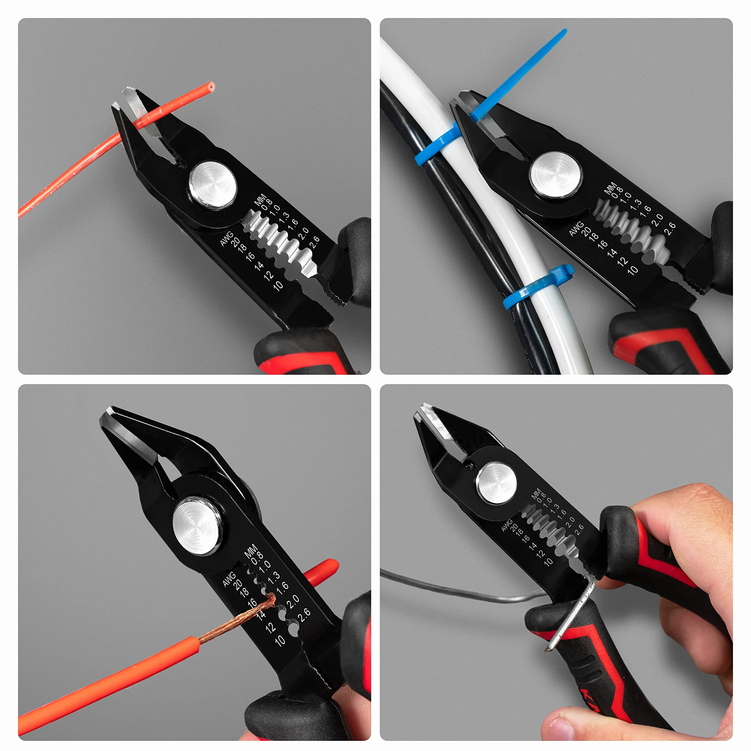 KAIWEETS Coupe-fil 12,7 cm, coupes latérales pour toron 10-20 AWG, poignée ergonomique antidérapante