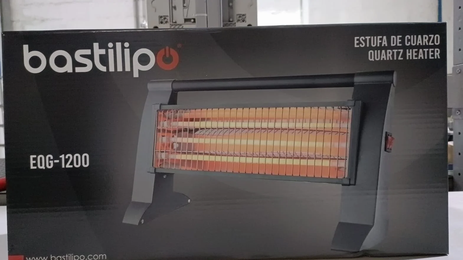 Poêle à quartz 400/800/1200W, anti-renversement, gris