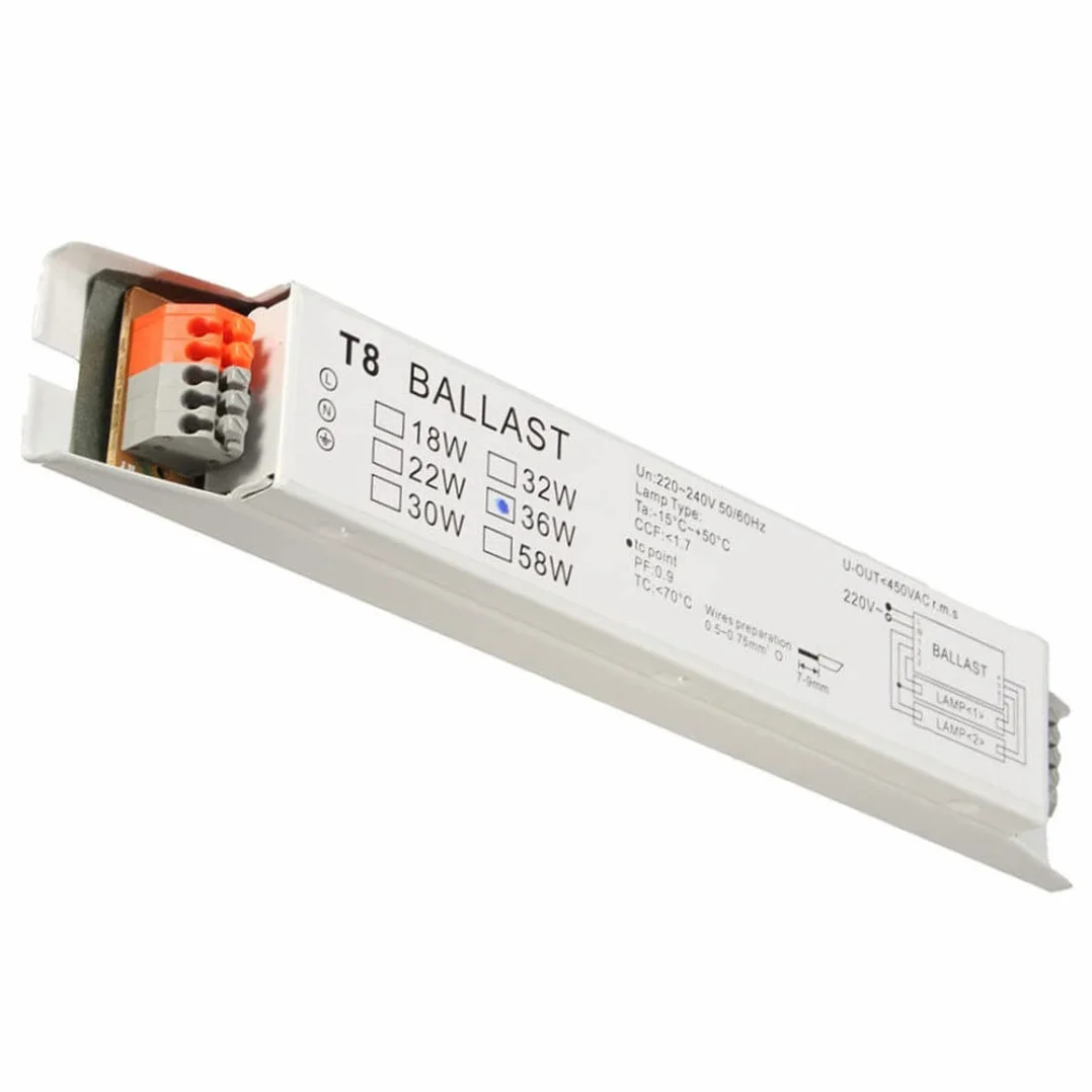 Ballast électronique T8 2x36W Tension large pour lumière fluorescente