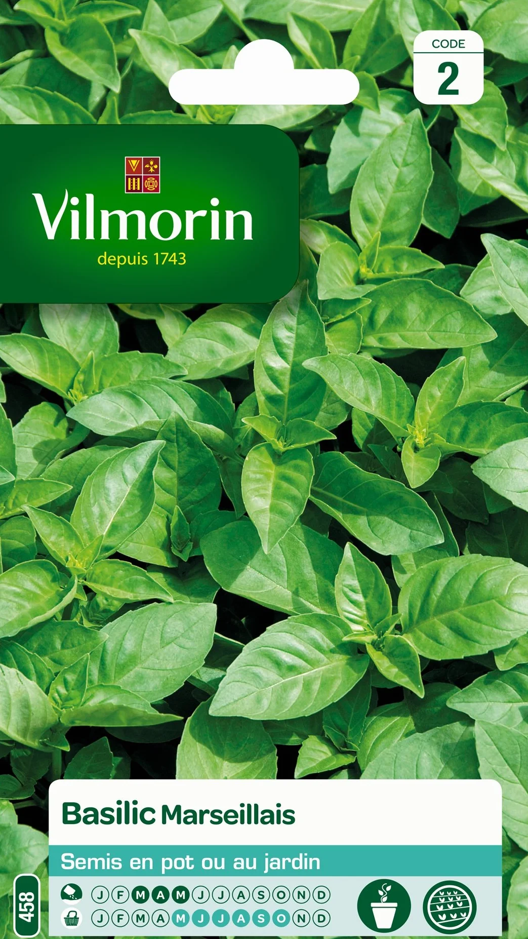 Vilmorin 5873246 Pack de Graines Basilic Marseillais Extrêmement Parfumé