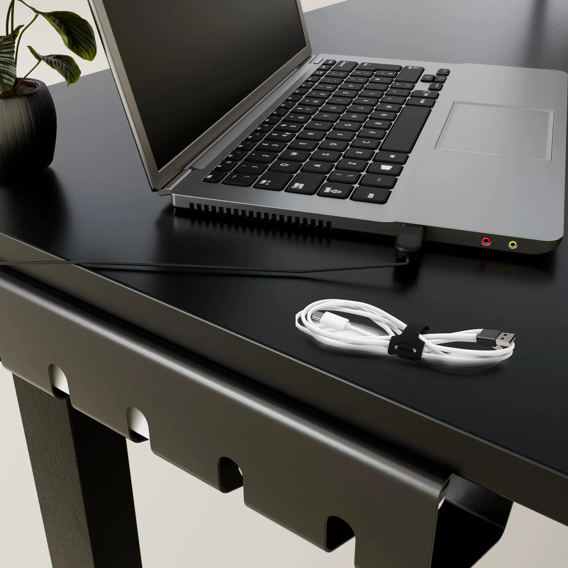 Chemin de câbles Organisateur sous Bureau Lot de 2 44cm x 11cm Cache câble Rangement câble Bureau métal Robuste