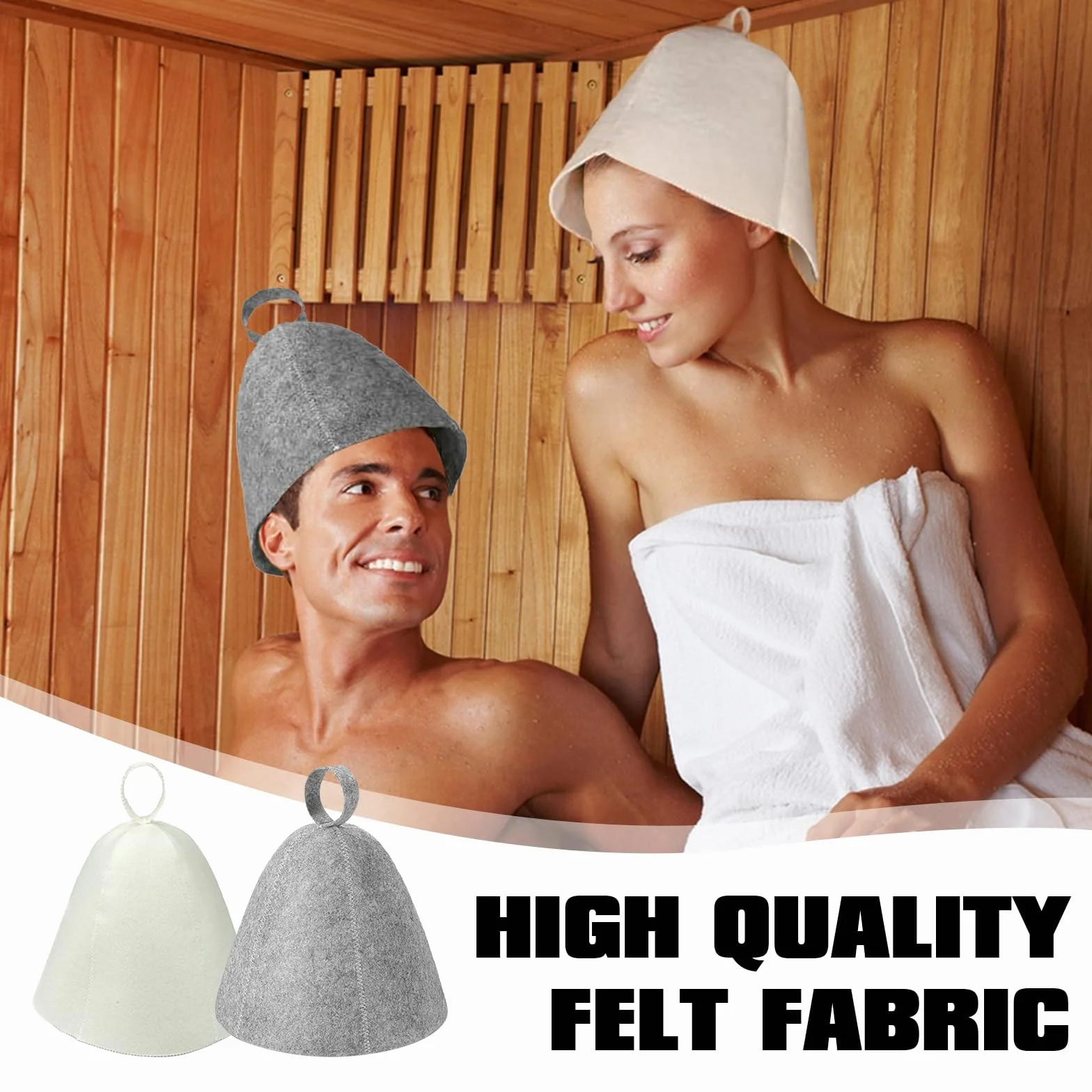 Lot de 4 chapeaux de sauna en feutre