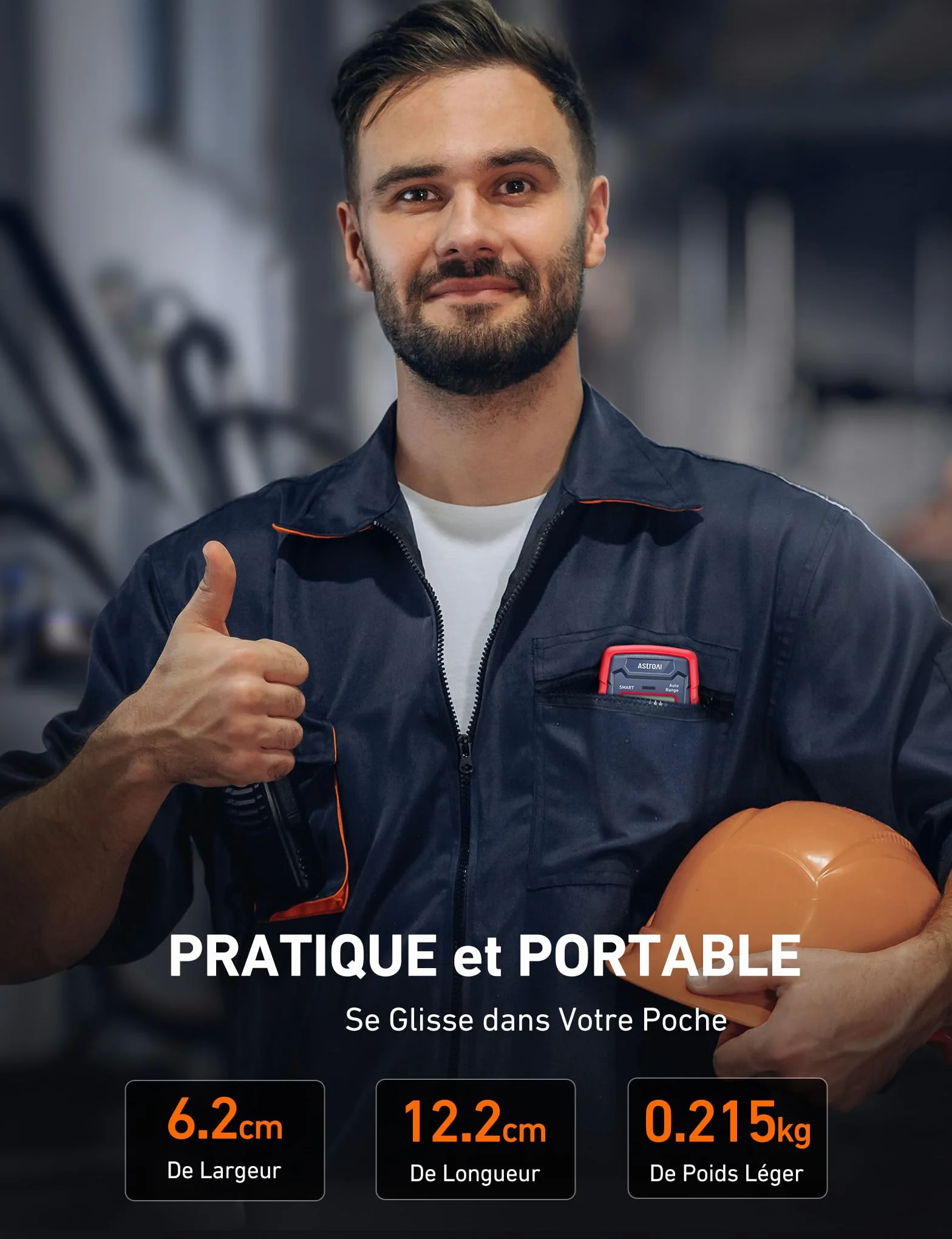 AstroAI Multimètre Numérique Intelligent 4000 Comptes, Voltmètre Précis, Gamme Automatique AC/DC, Tension sans Contact