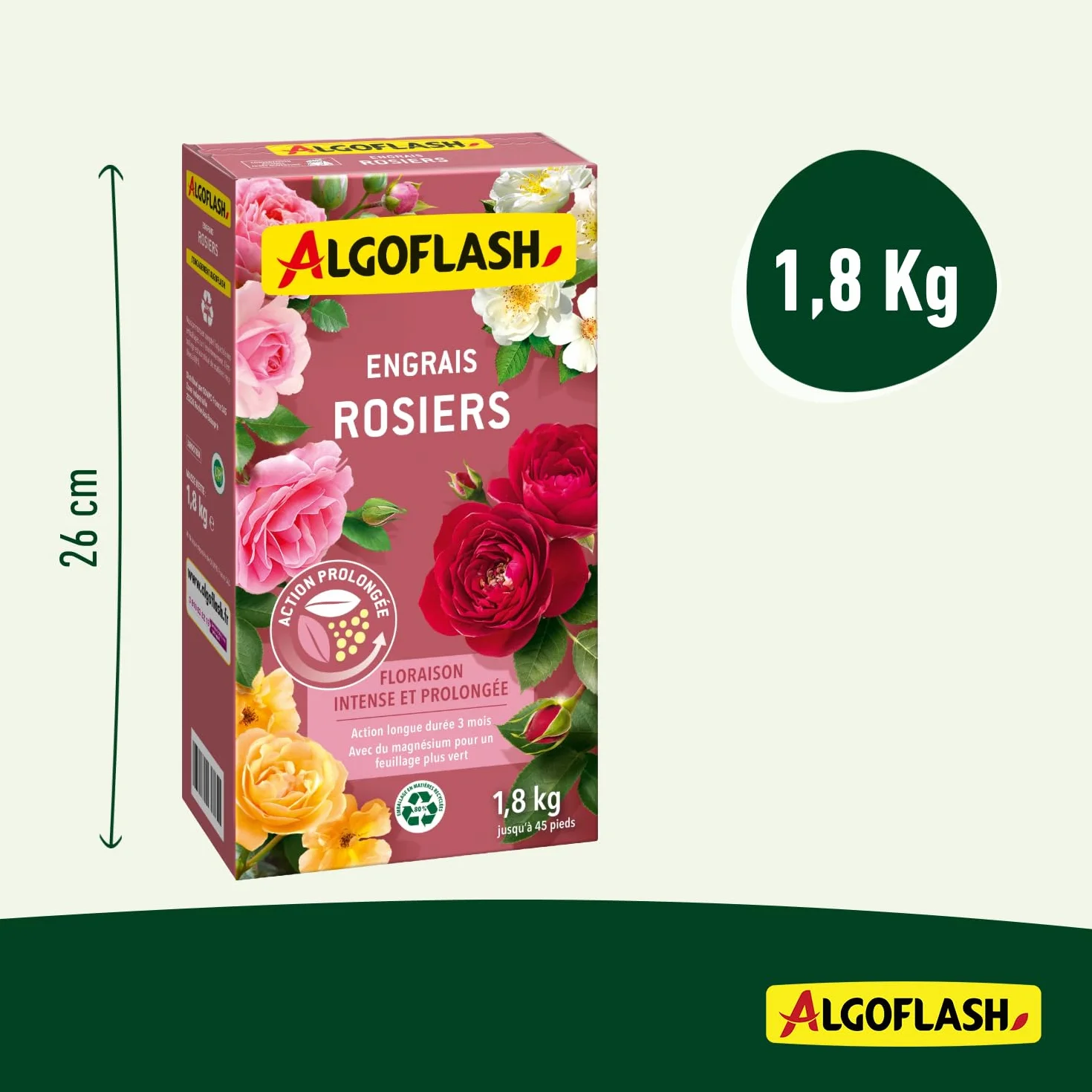 Algoflash Engrais Rosiers, Action prolongée - 1,8 kg