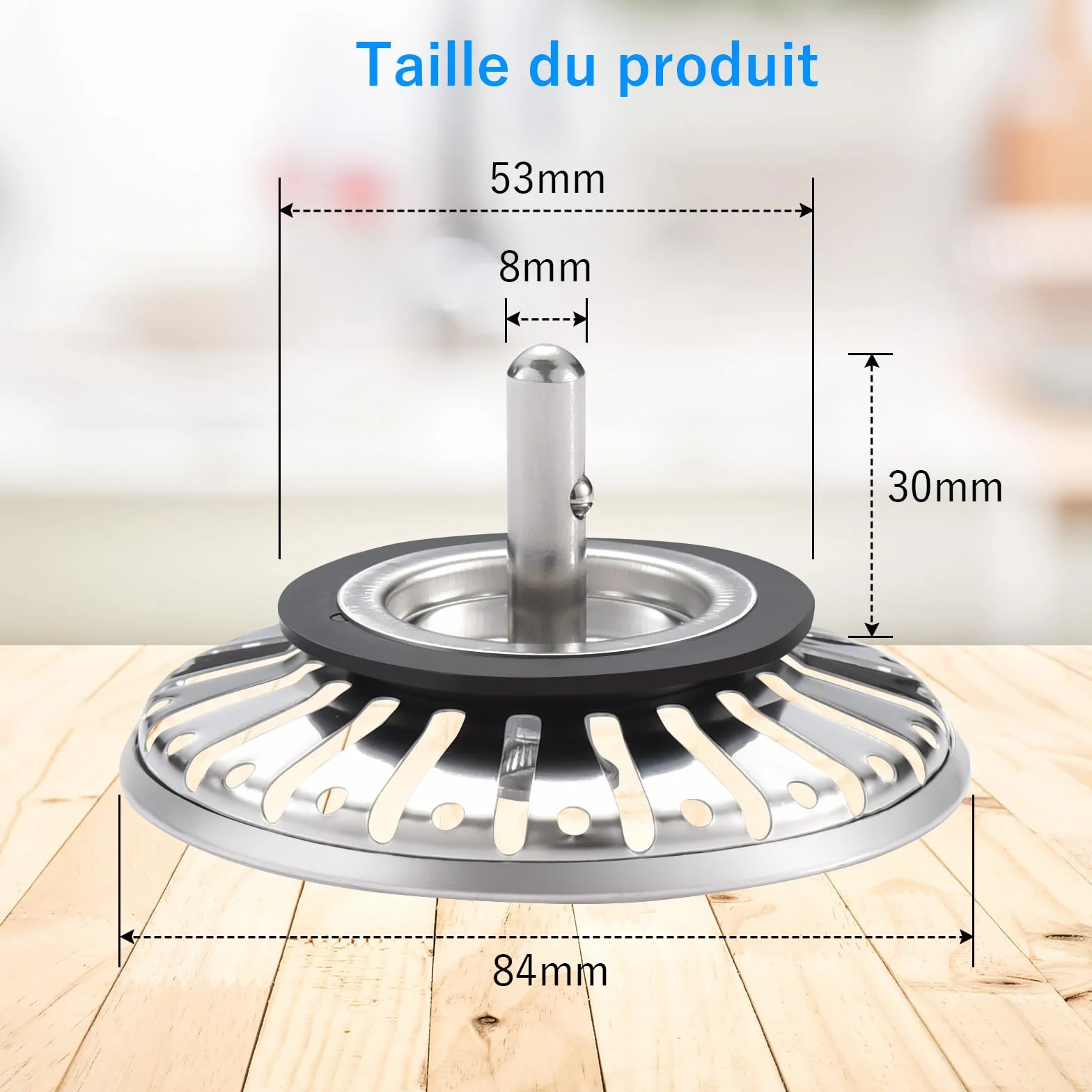 Bouchon d'évier en Acier Inoxydable 84mm 2 Pack Remplacement pour Cuisine