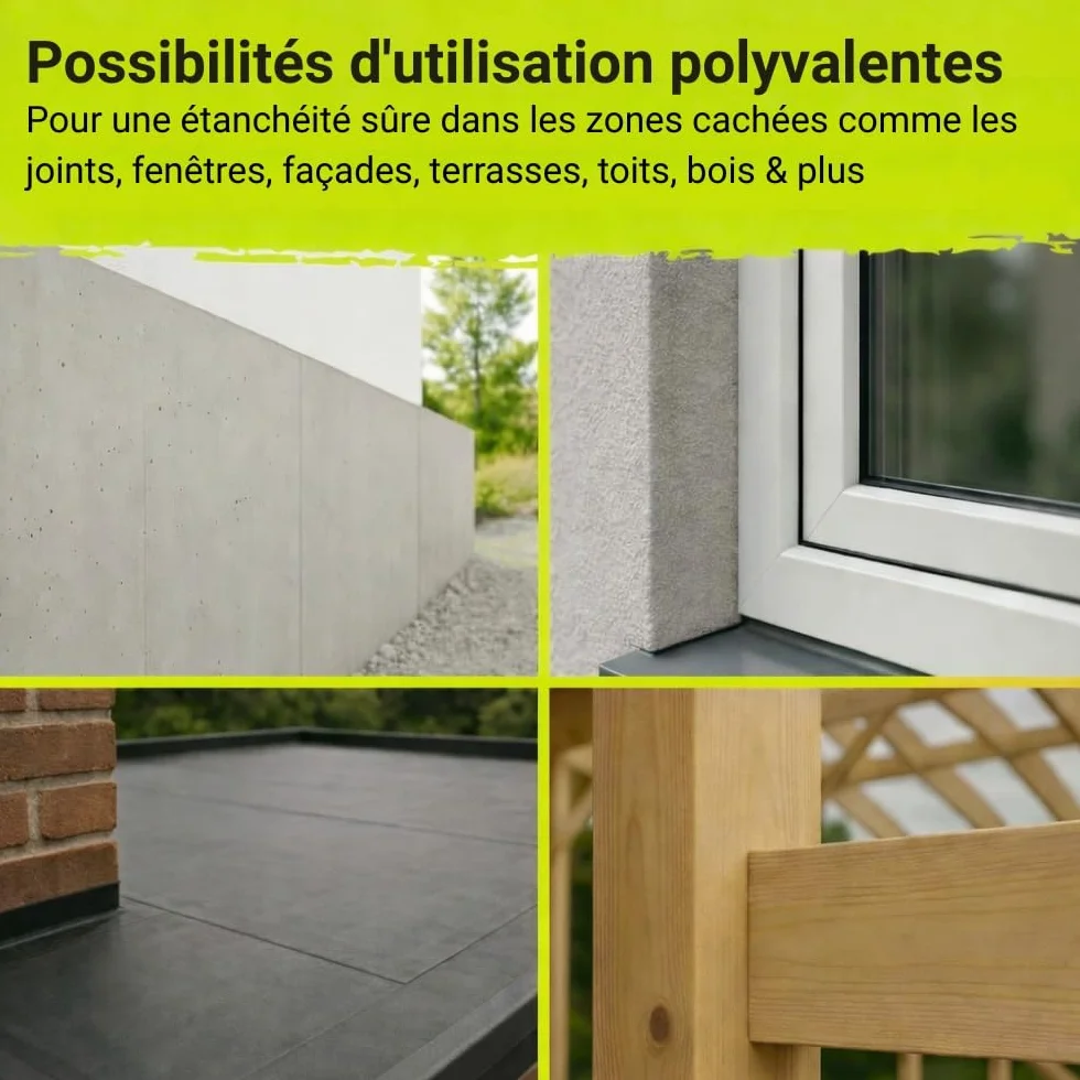 Bande d’Étanchéité EPDM Butyl - Ruban Étanchéité Extérieur - noir (5cm x 5m)