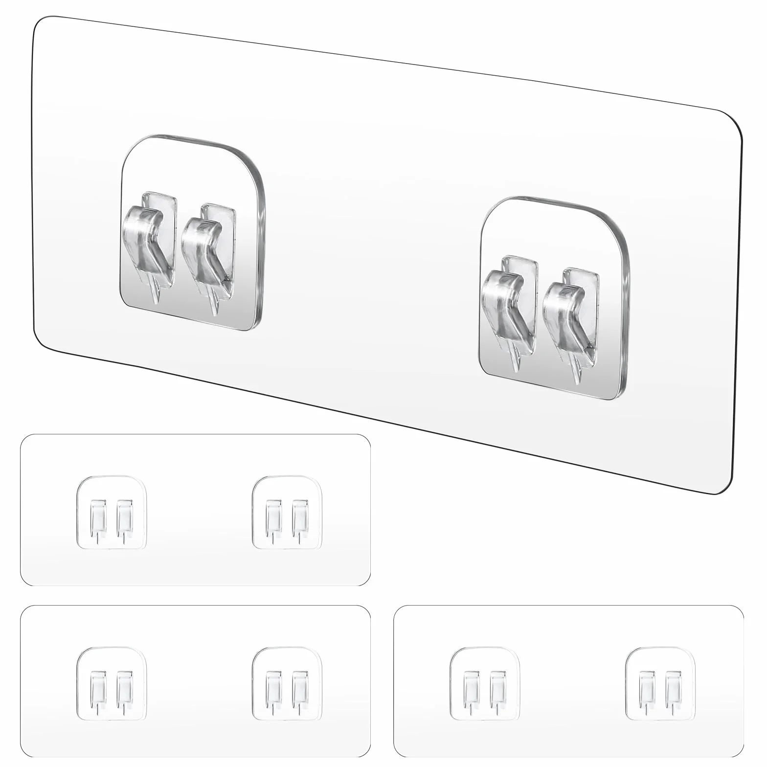 Lot 4 Adhésifs Rechange Support Douche Crochets Puissants Angle Étagère Salle Bain Panier Porte Savon