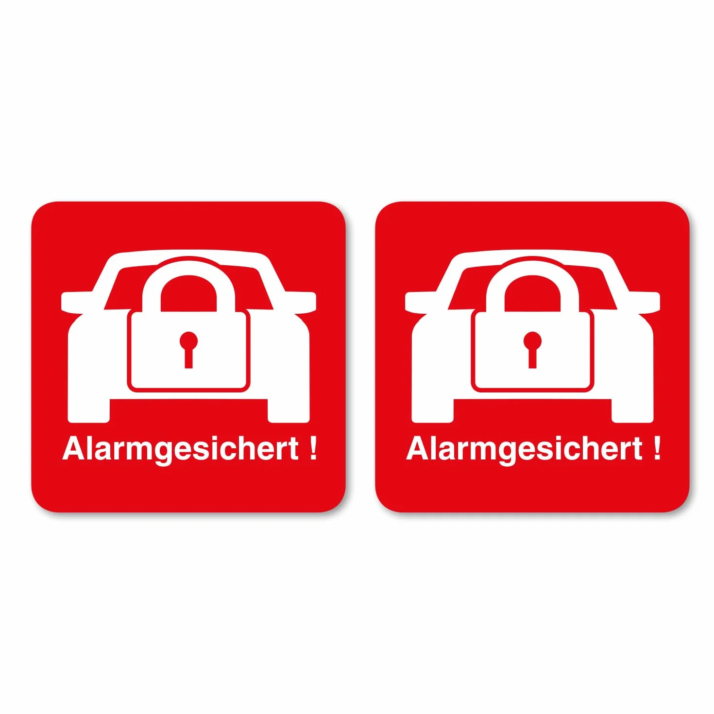 iSecur Autocollant Alarme Active 30x30 mm Rouge Blanc Anti-intrusion