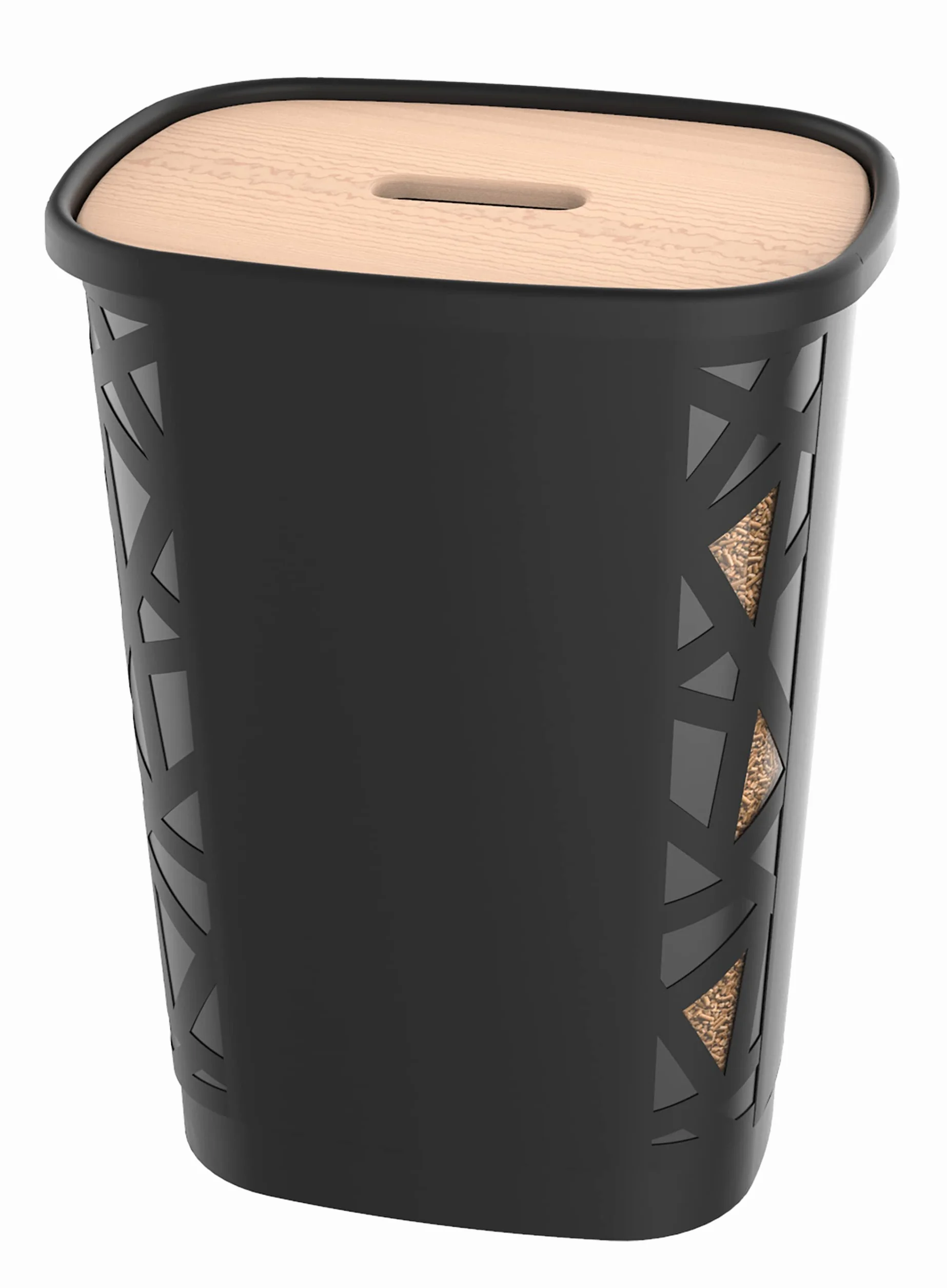 EDA Coffre à Granulés de Bois XL Noir 45kg