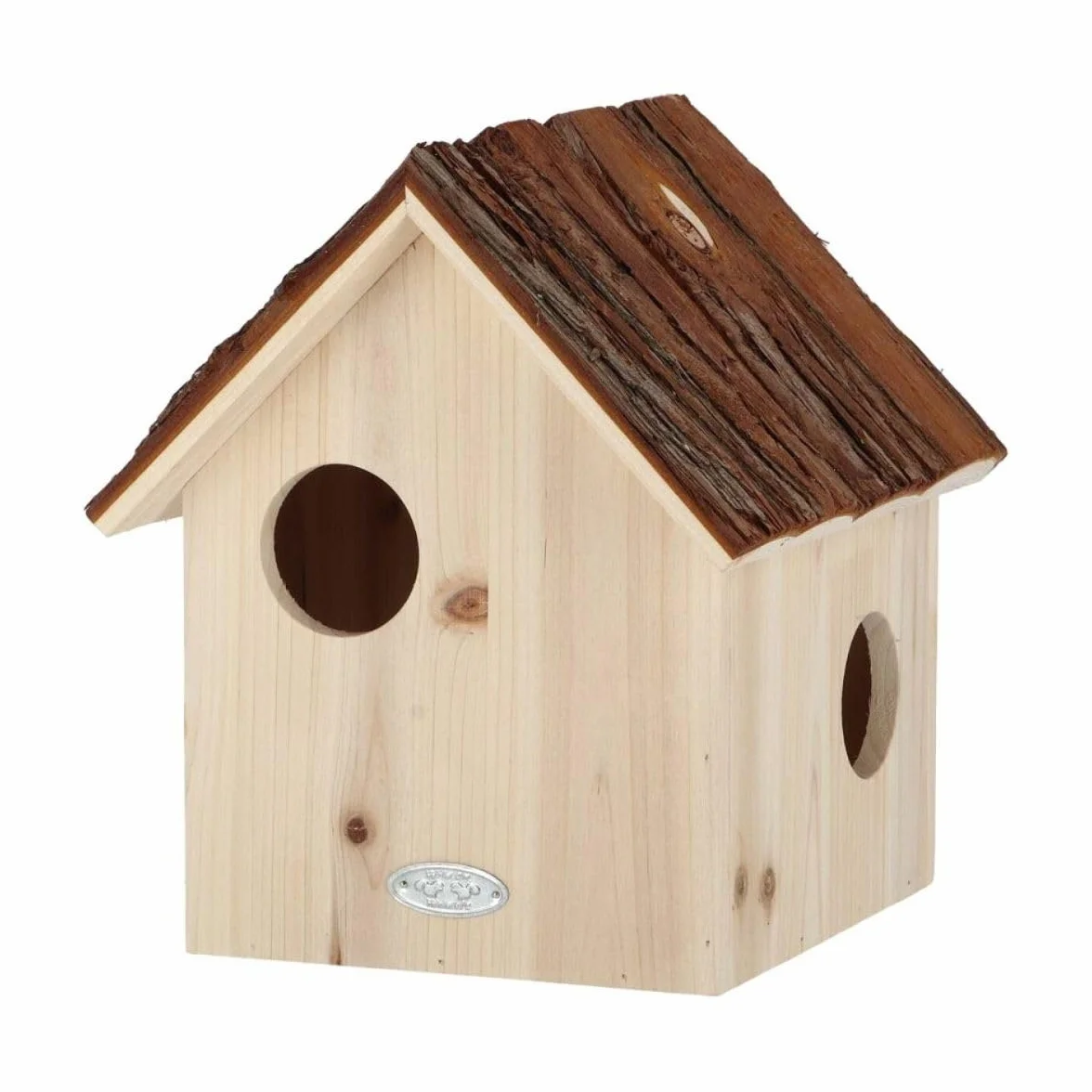 Nichoir pour écureuil avec toît en écorce