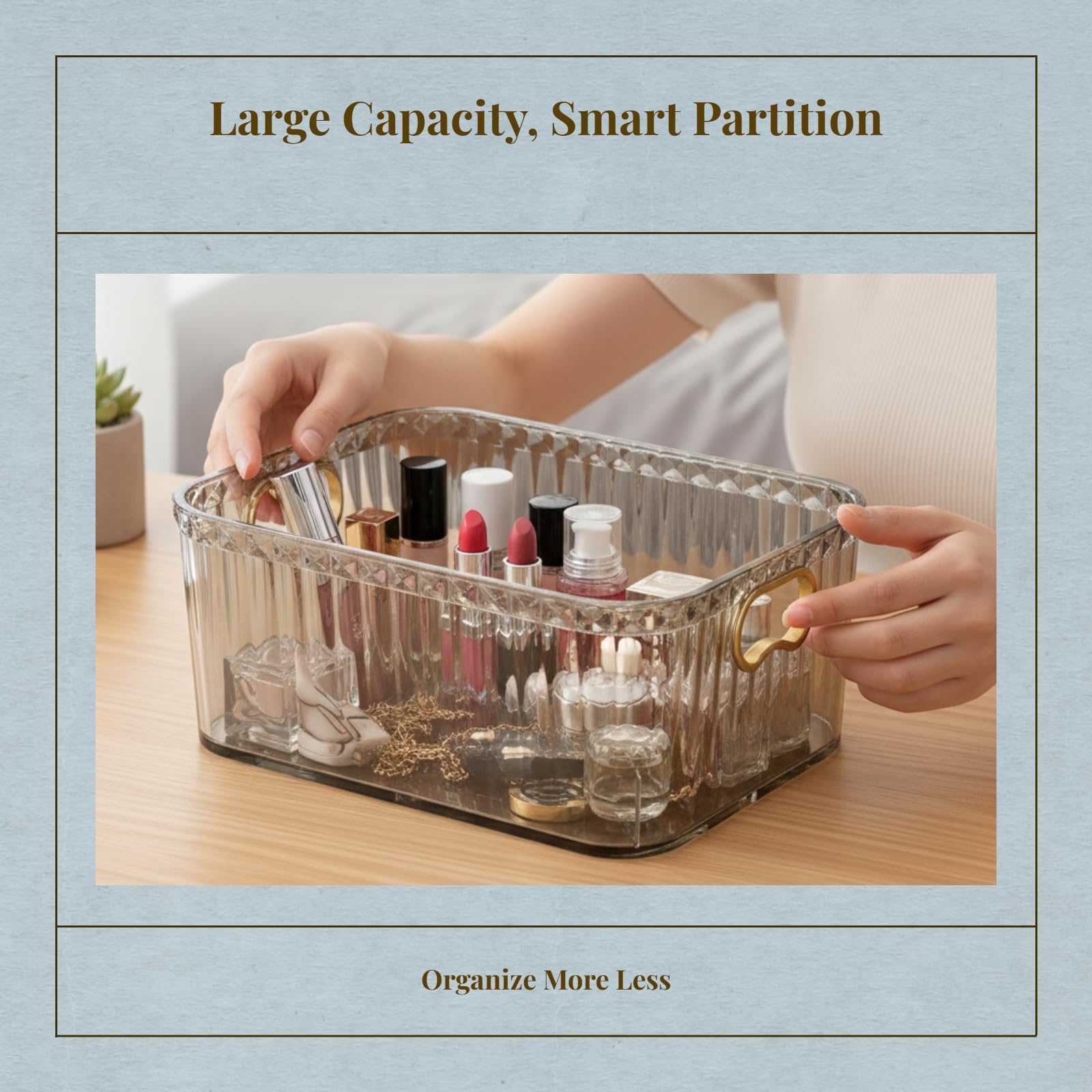 Clear Acrylic Organizer Bin with Built-in Handles