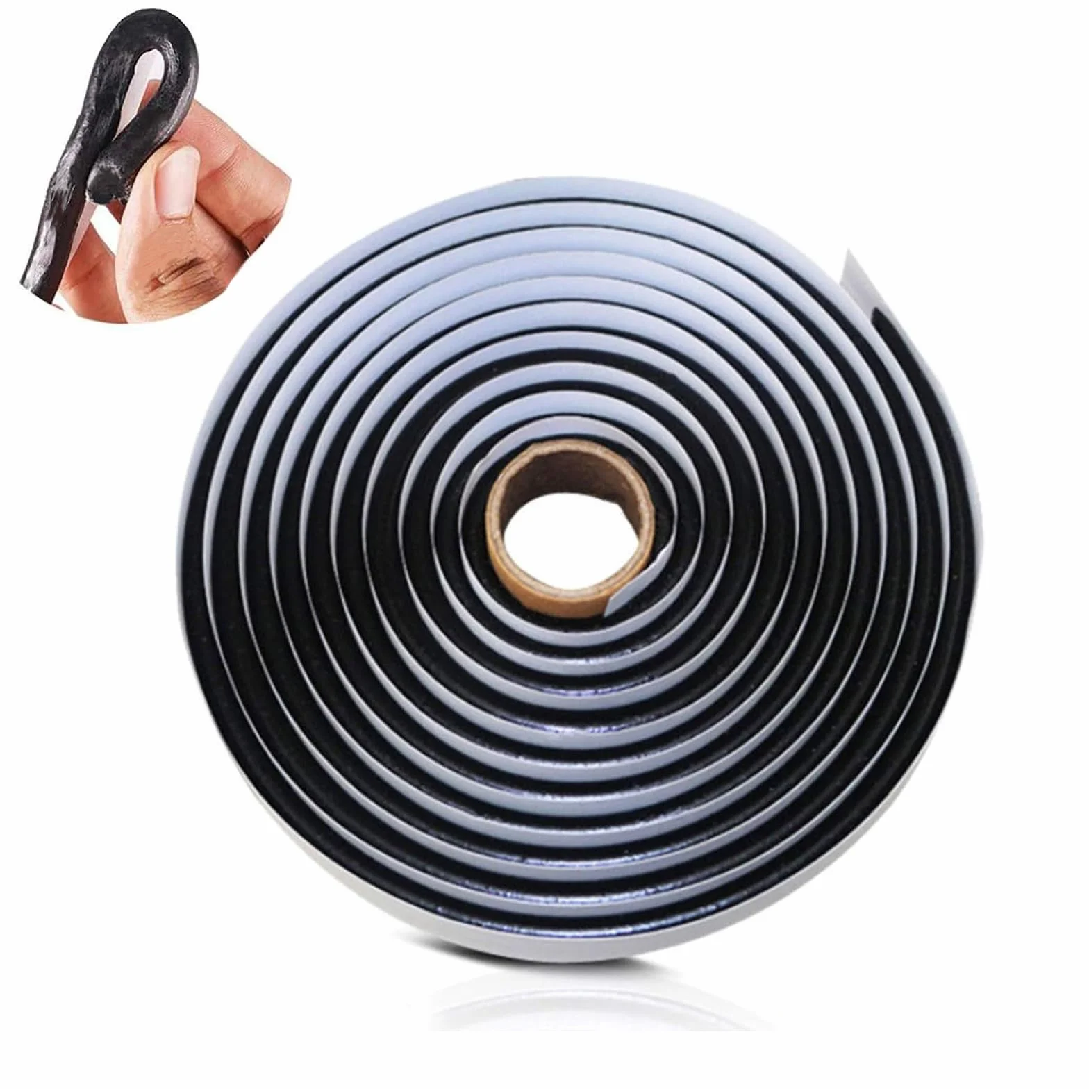 Cordon rond en butyle 8 mm × 4 m auto-adhésif réparation étanche pour sceller phares pare-brise portes camions