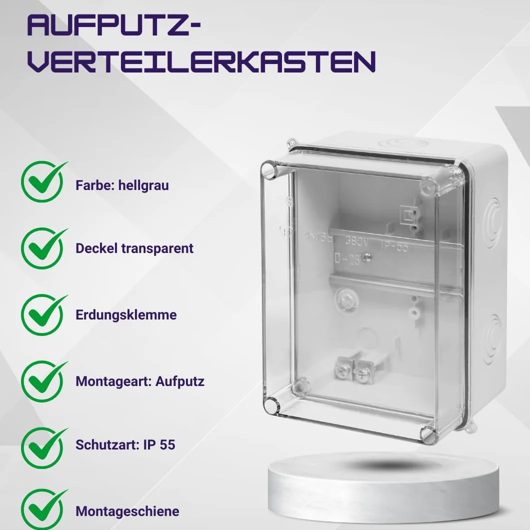 ELEKTRO-PLAST Boîtier de distribution encastré IP55 158 x 118 x 97 mm Transparent TH35