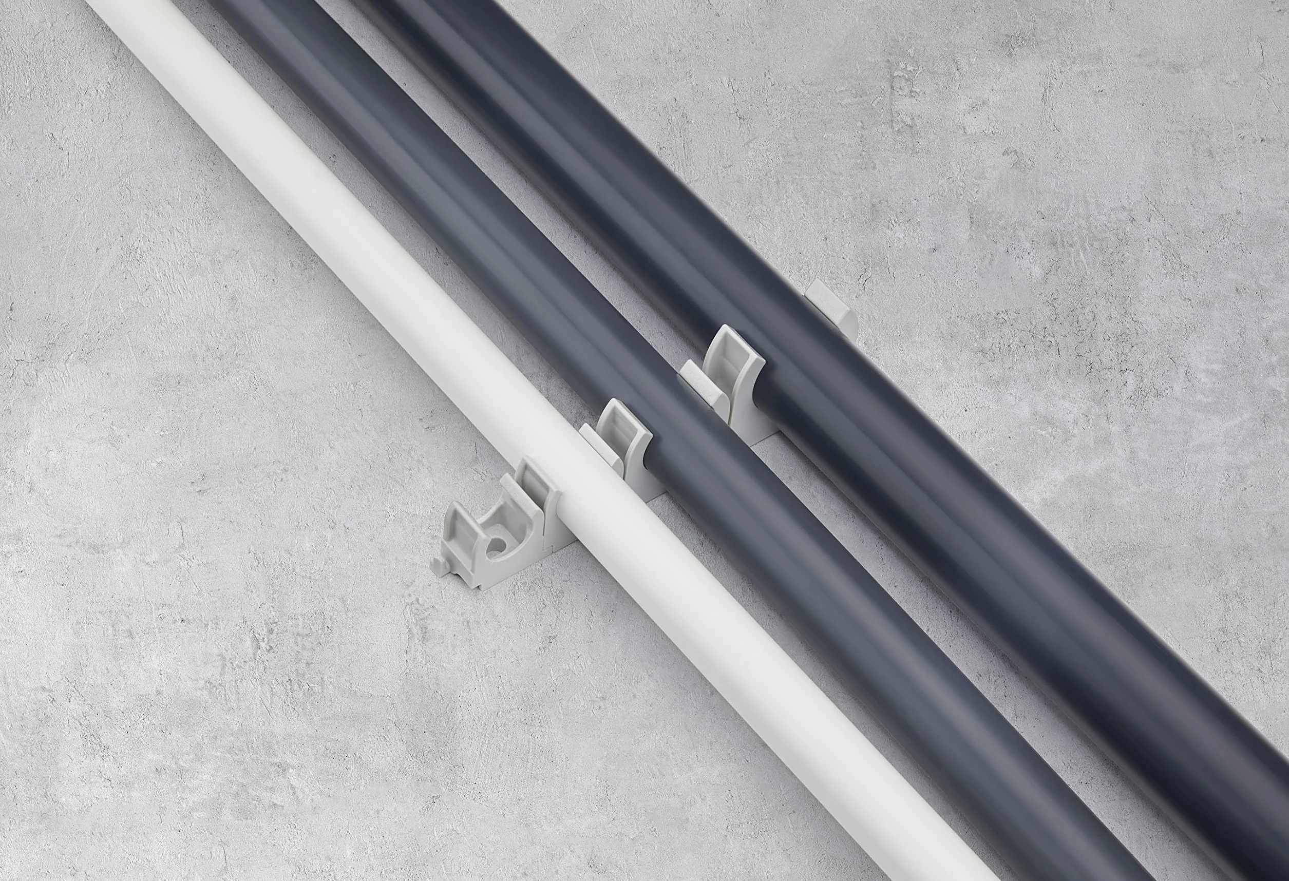 SOMA Clip de tuyau en plastique 20 mm gris lot de 30