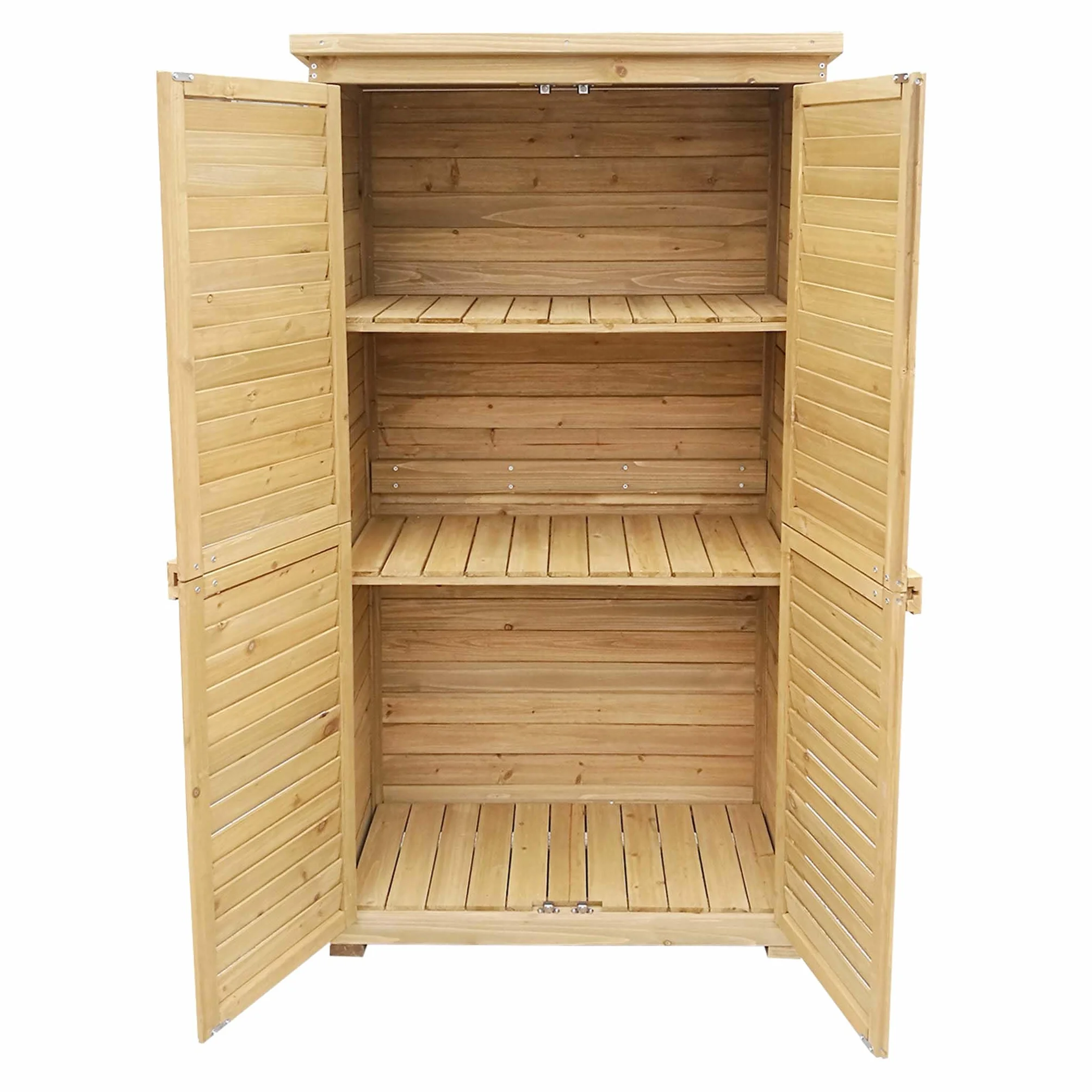 Armoire de Jardin 870x465x1600 mm Bois d'épicéa Toit bitumé Rangement Outils Wiltec