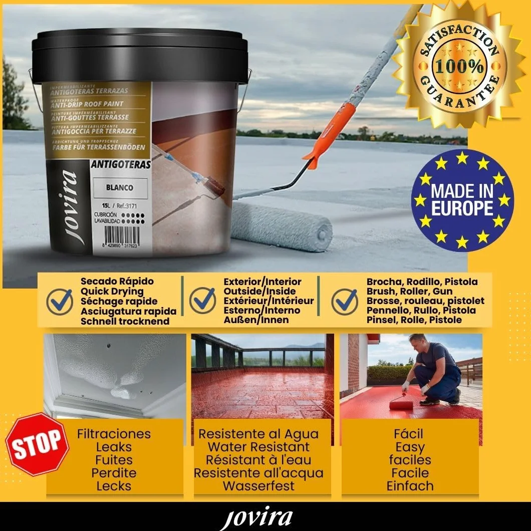 JOVIRA PINTURAS Peinture Anti-Infiltrations Fibrée 4L Blanc