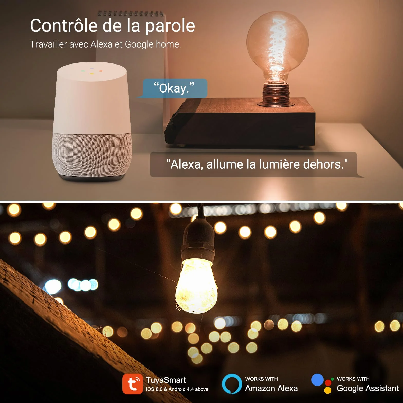 Prise connectée extérieure étanche WiFi 10A Type E IP44 compatible Alexa Google Assistant